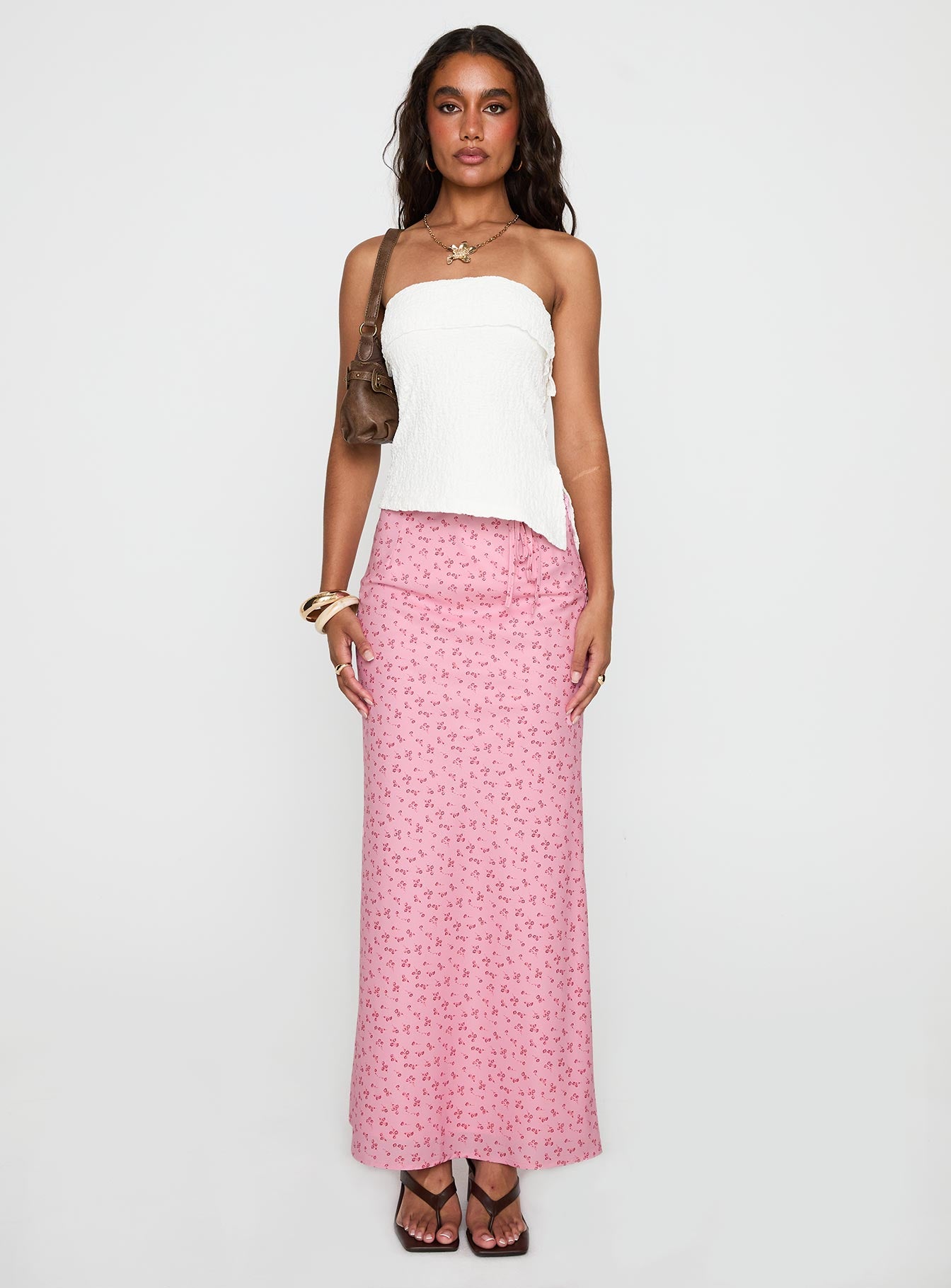 Gorgina Tie Maxi Skirt Pink Multi - Image 7