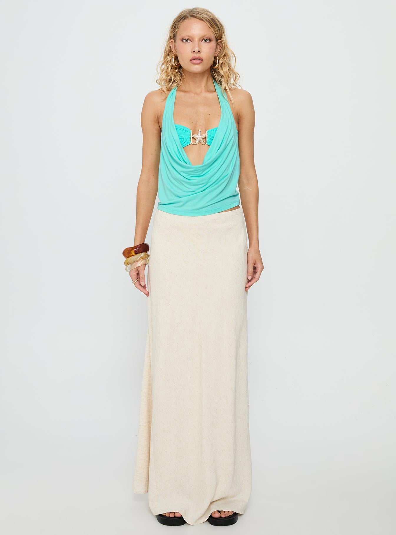 Money Talks Star Detail Top Aqua - Image 7