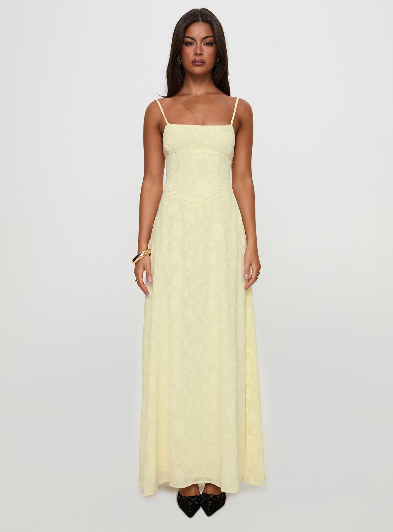 South Of France Maxi Dress Yellow Petite - Image 13