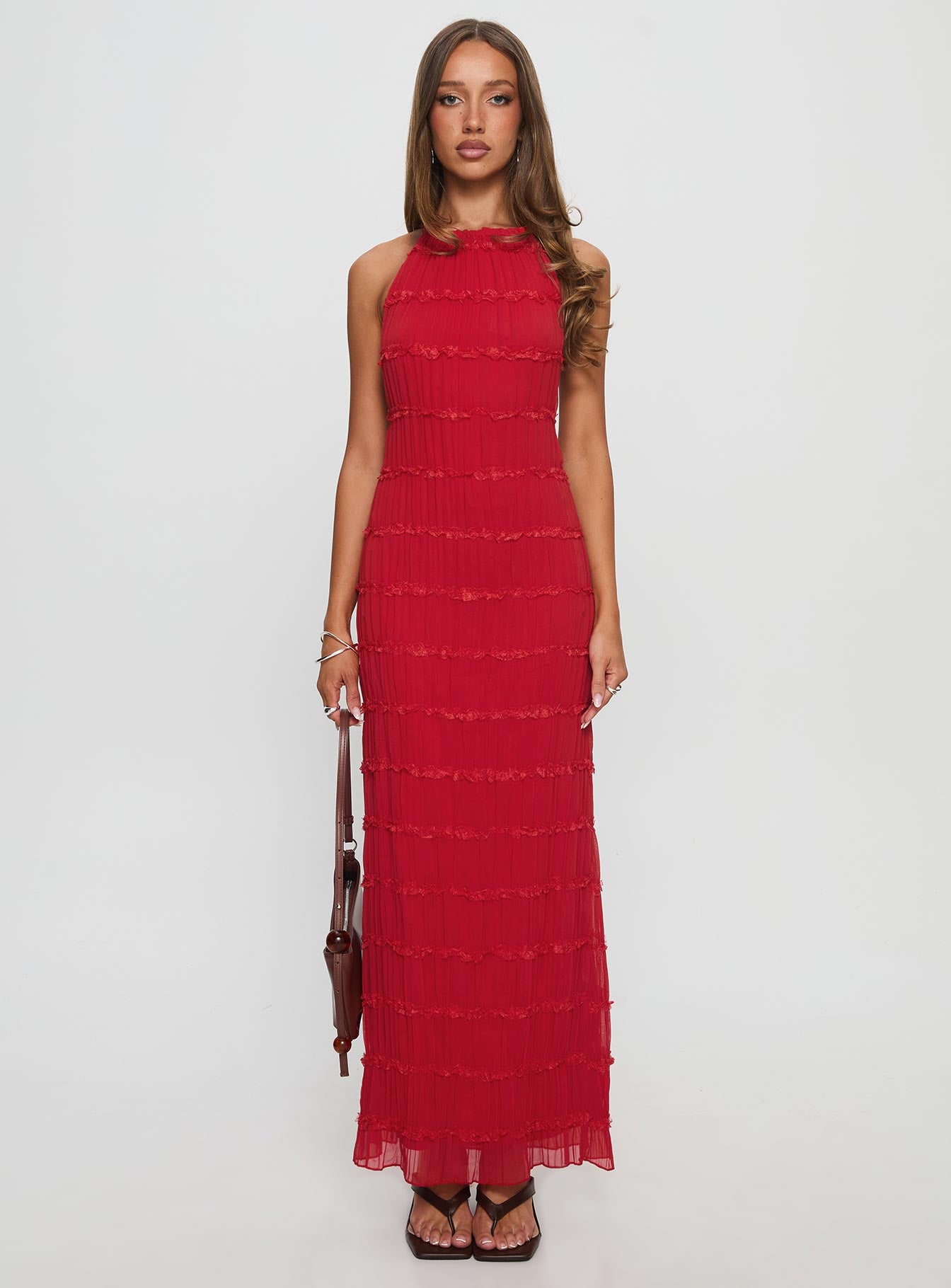 Klarissa Halter Maxi Dress Red - Image 7