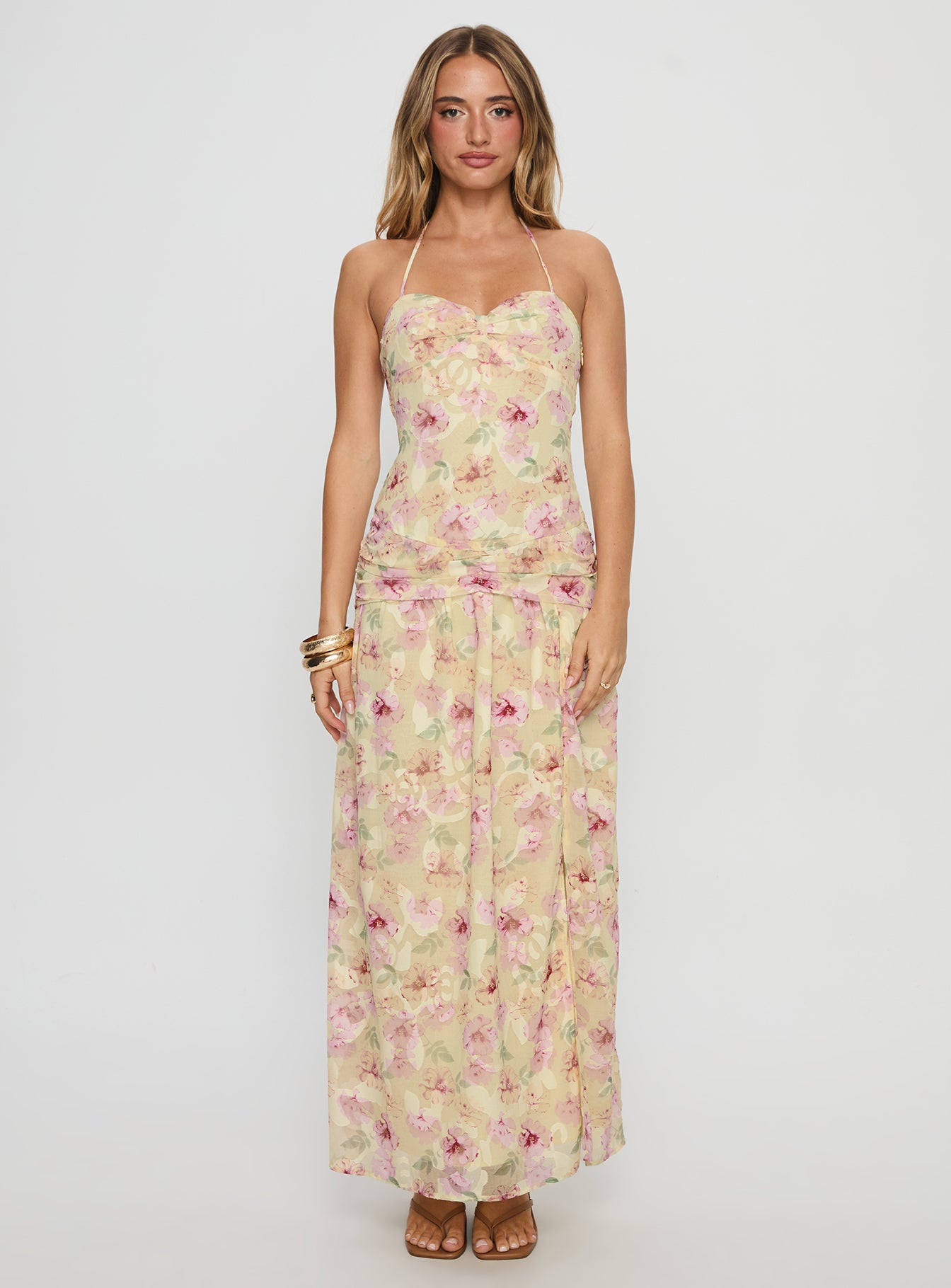 Deserae Halter Maxi Dress Floral Multi - Image 6