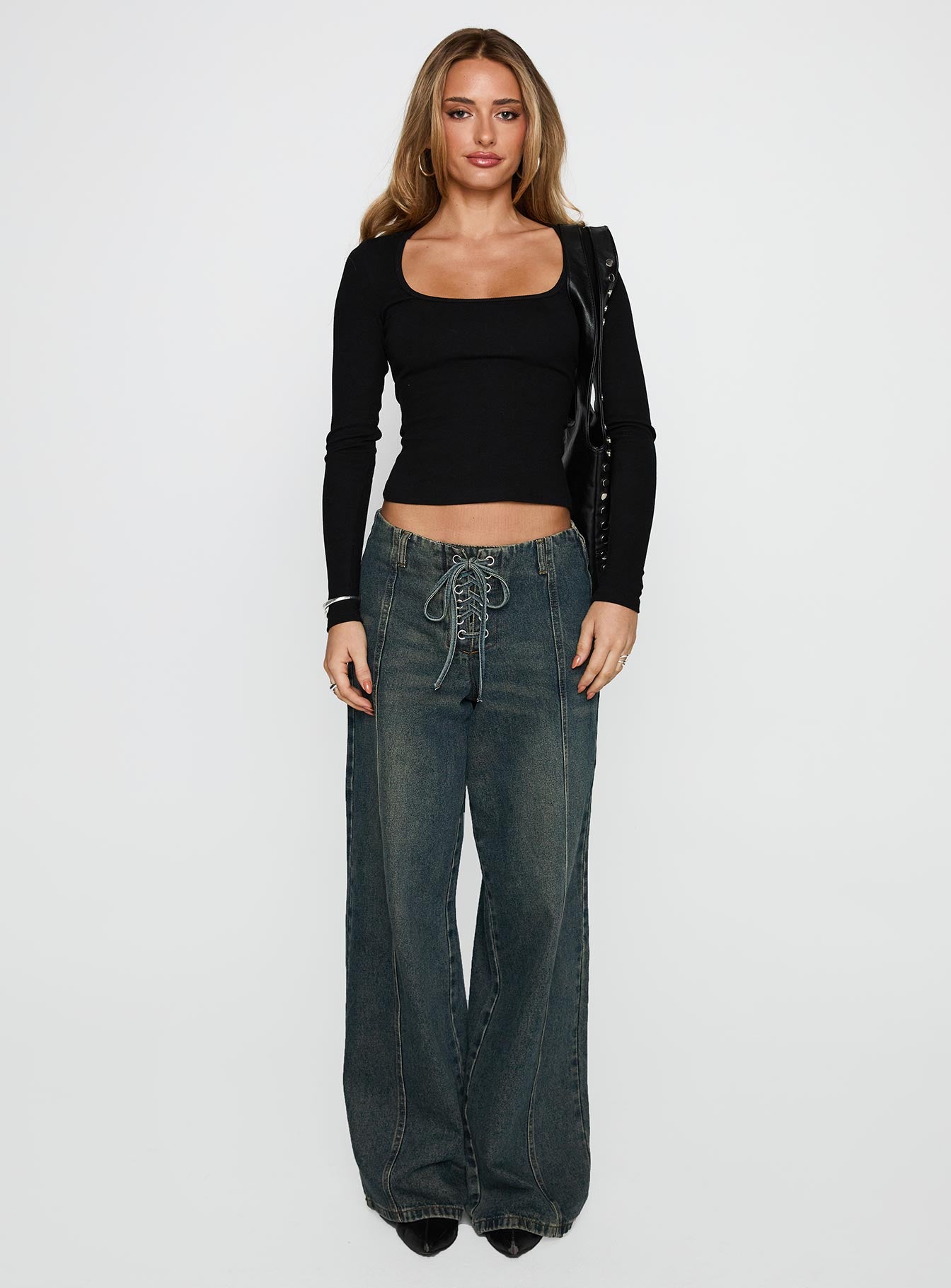 Baseline Rib Long Sleeve Top Black - Image 7