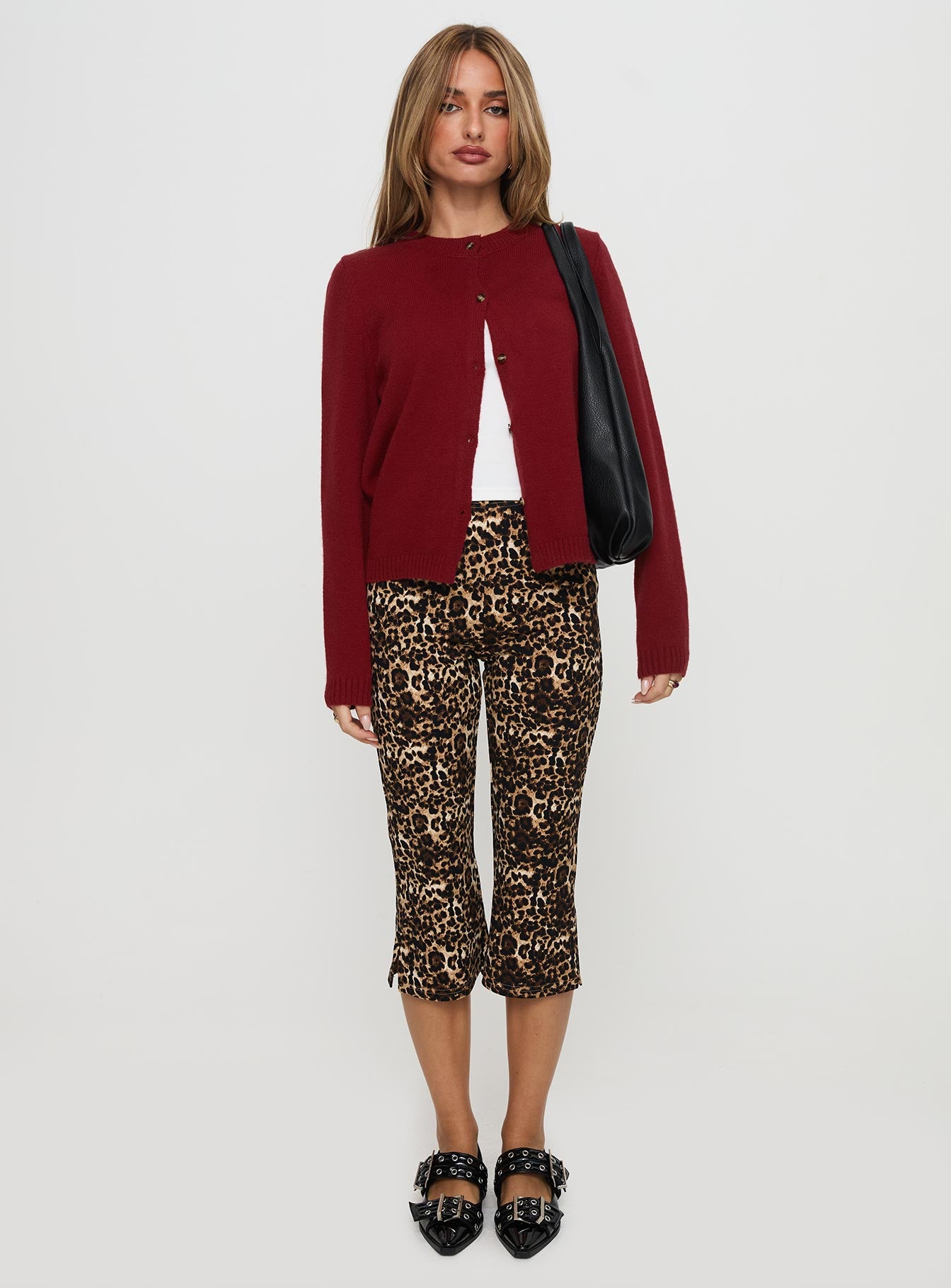 Arica Button Up Knit Cardigan Red - Image 7