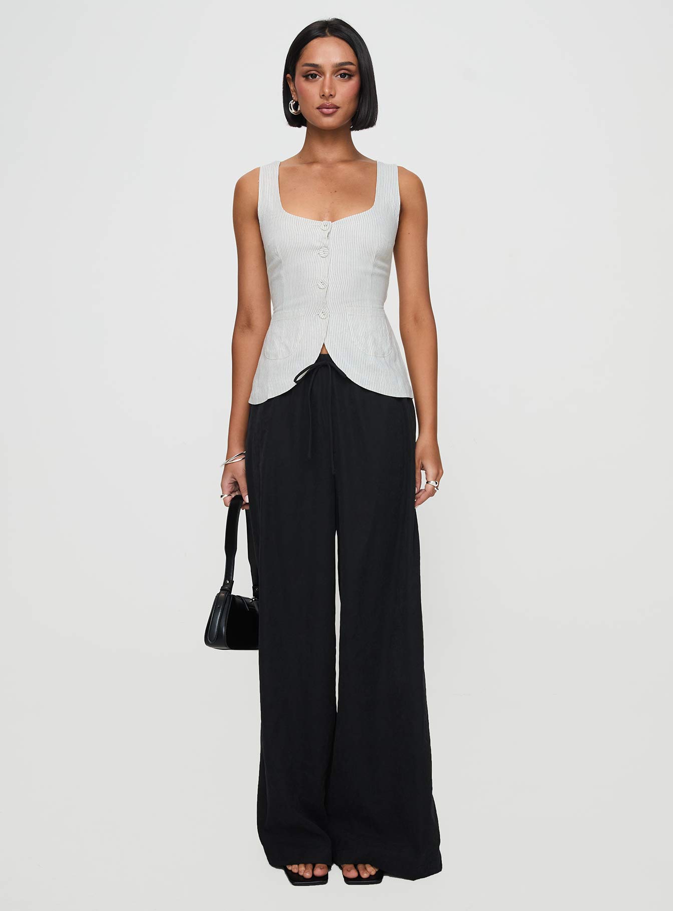 Spirito Vest Top White Thin Stripe - Image 7