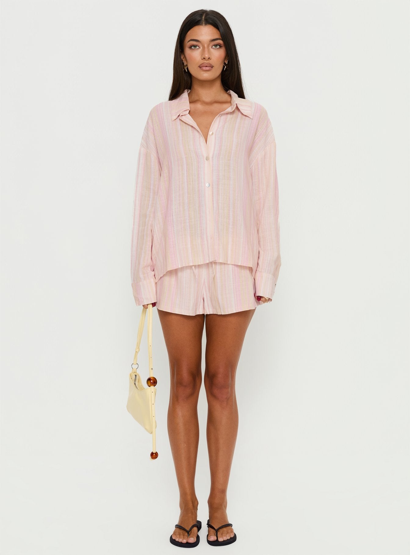 Opheliah Drawstring Shorts Pink Stripe - Image 6