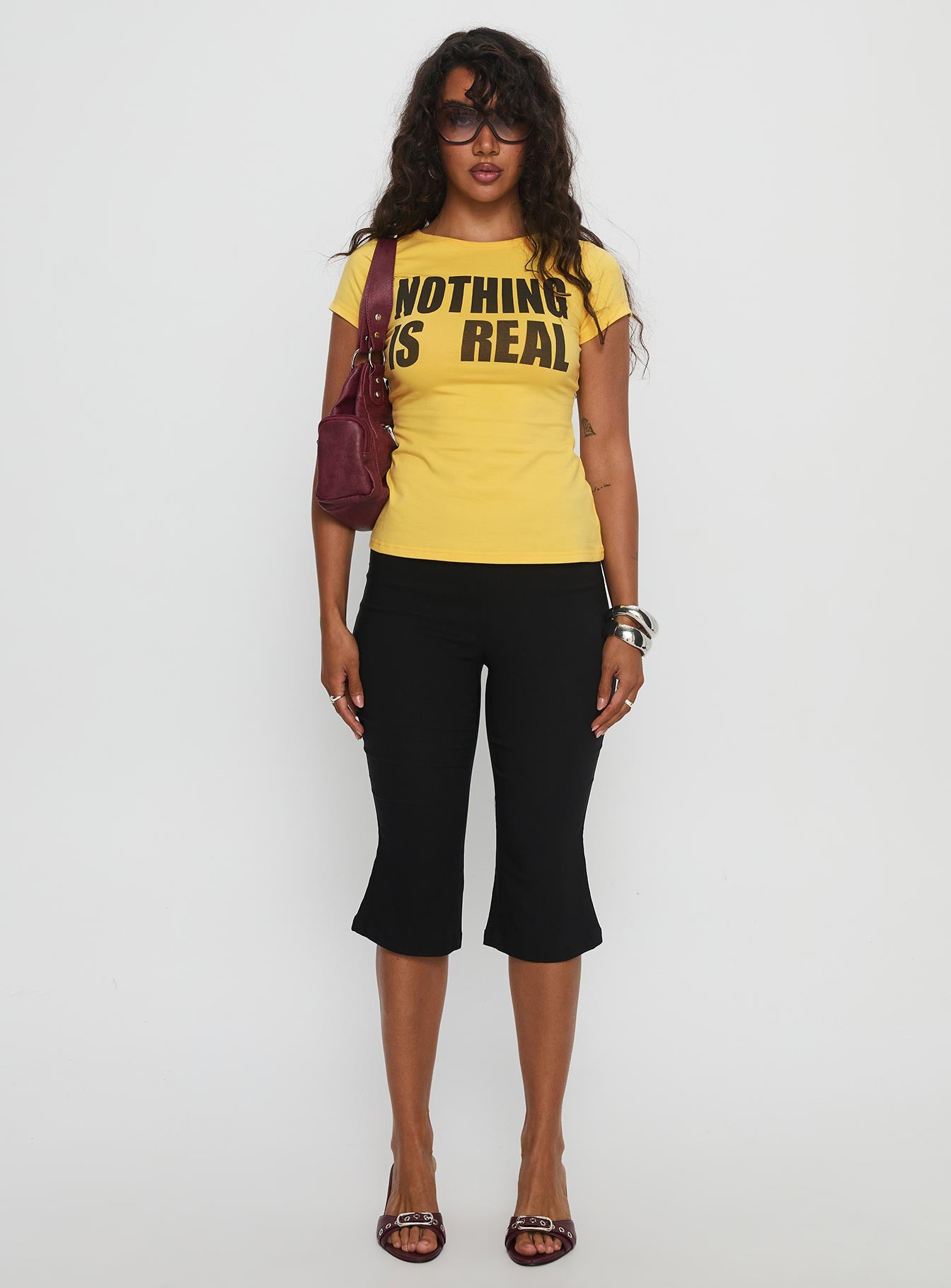 Nothing Is Real Graphic Top Yellow Black - Image 7