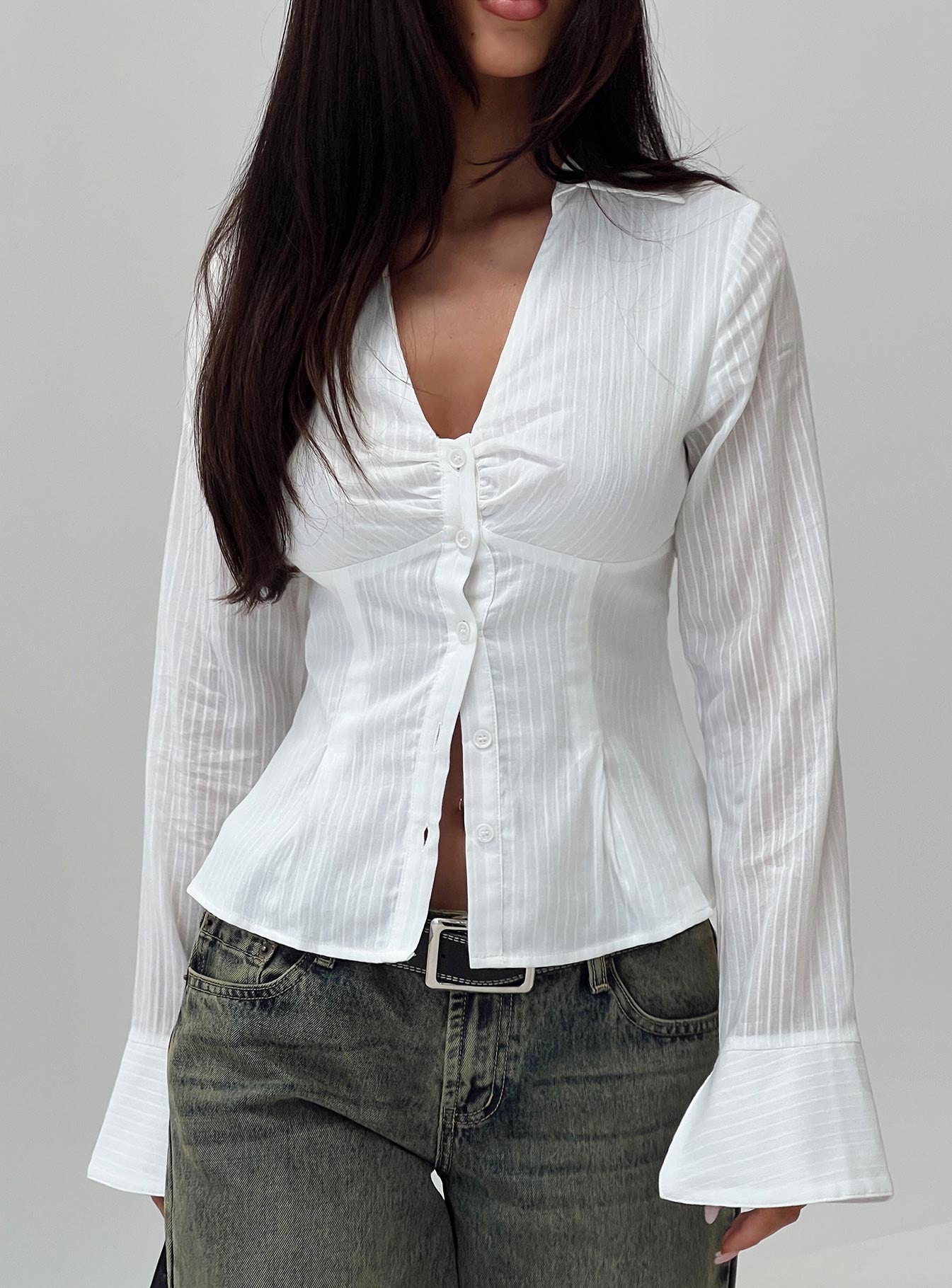 Elowenn Long Sleeve Top White - Image 9