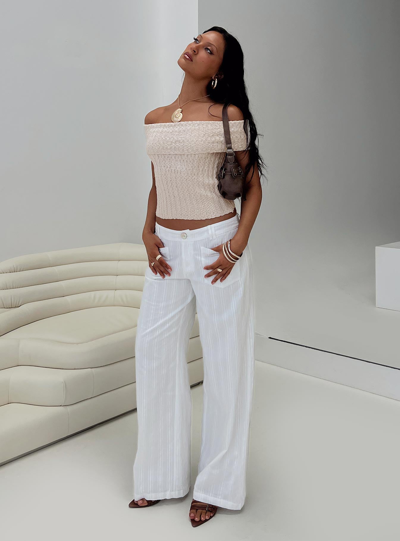 Vendi Low Rise Pant White - Image 8