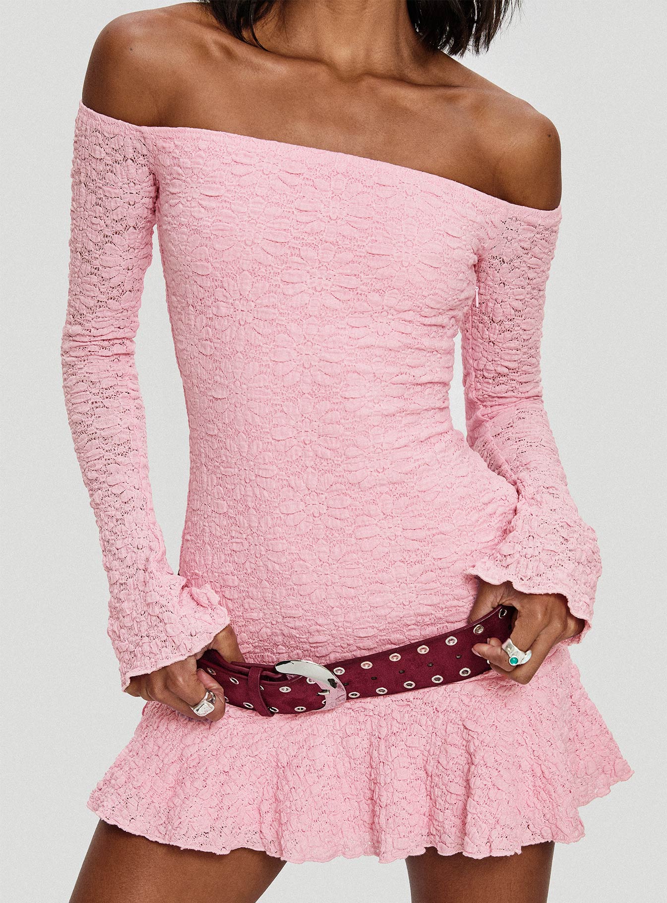Vancesca Long Sleeve Mini Dress Pink - Image 8