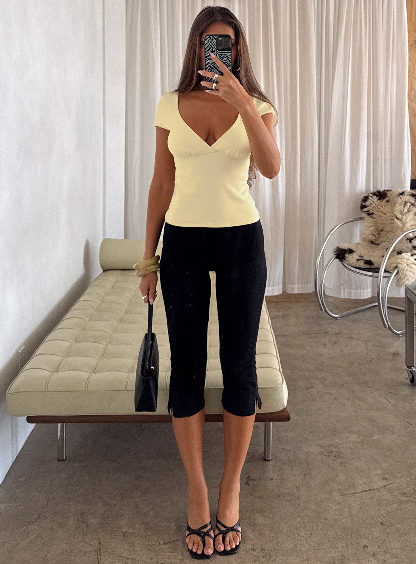Baseline Rib Capri Pants Black - Image 8