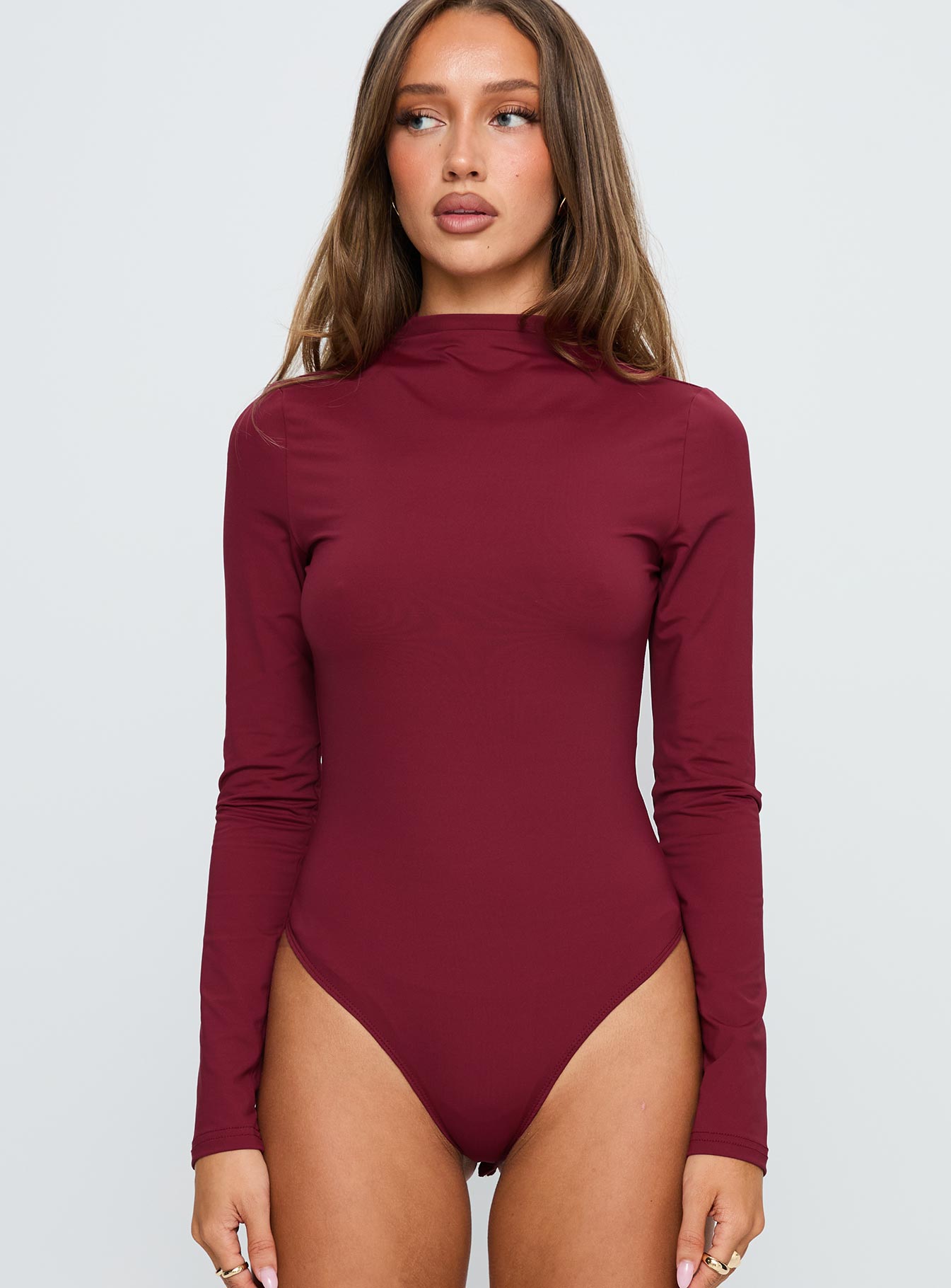 Augustness Long Sleeve Bodysuit Burgundy - Image 9