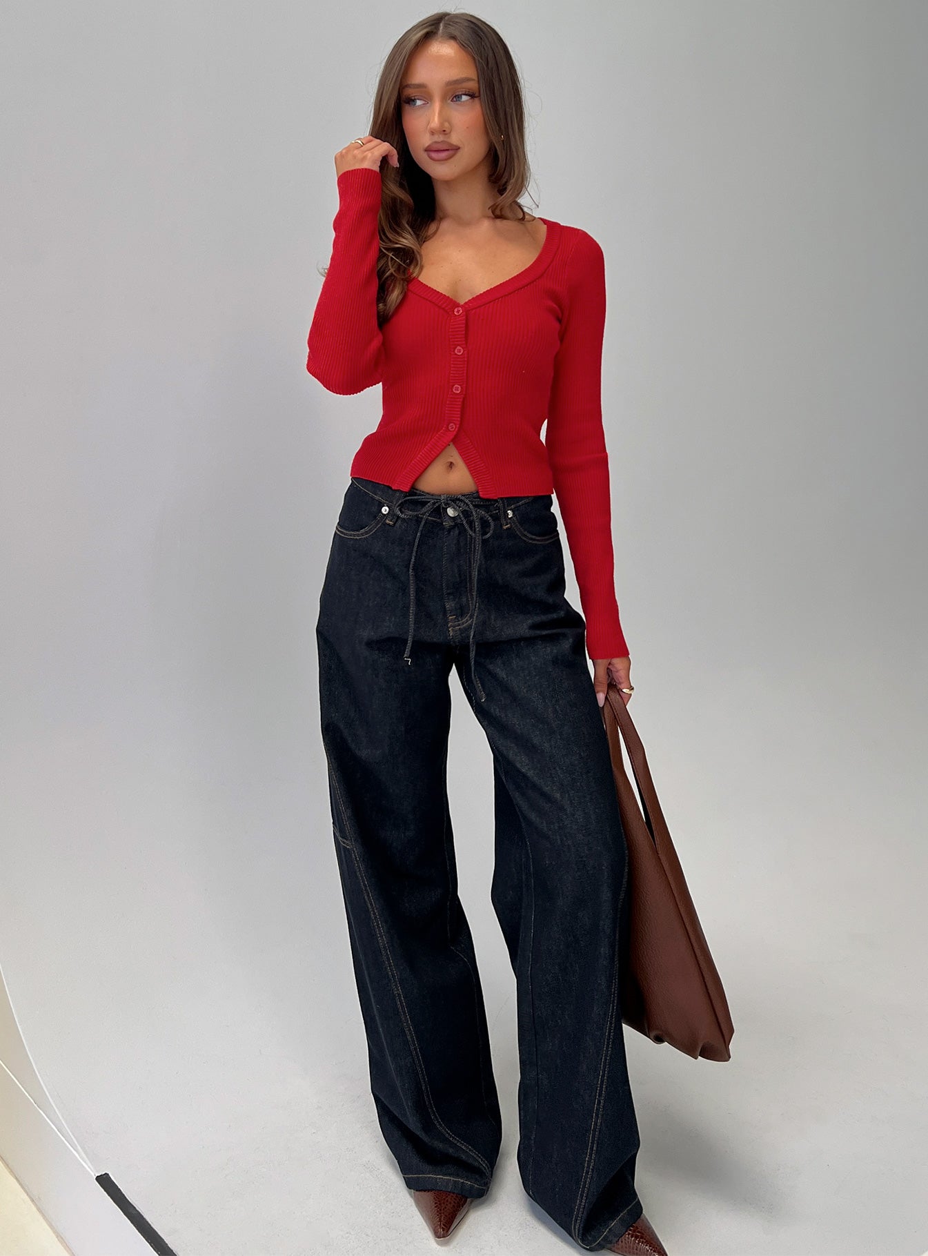 Sorenna Long Sleeve Top Red - Image 8