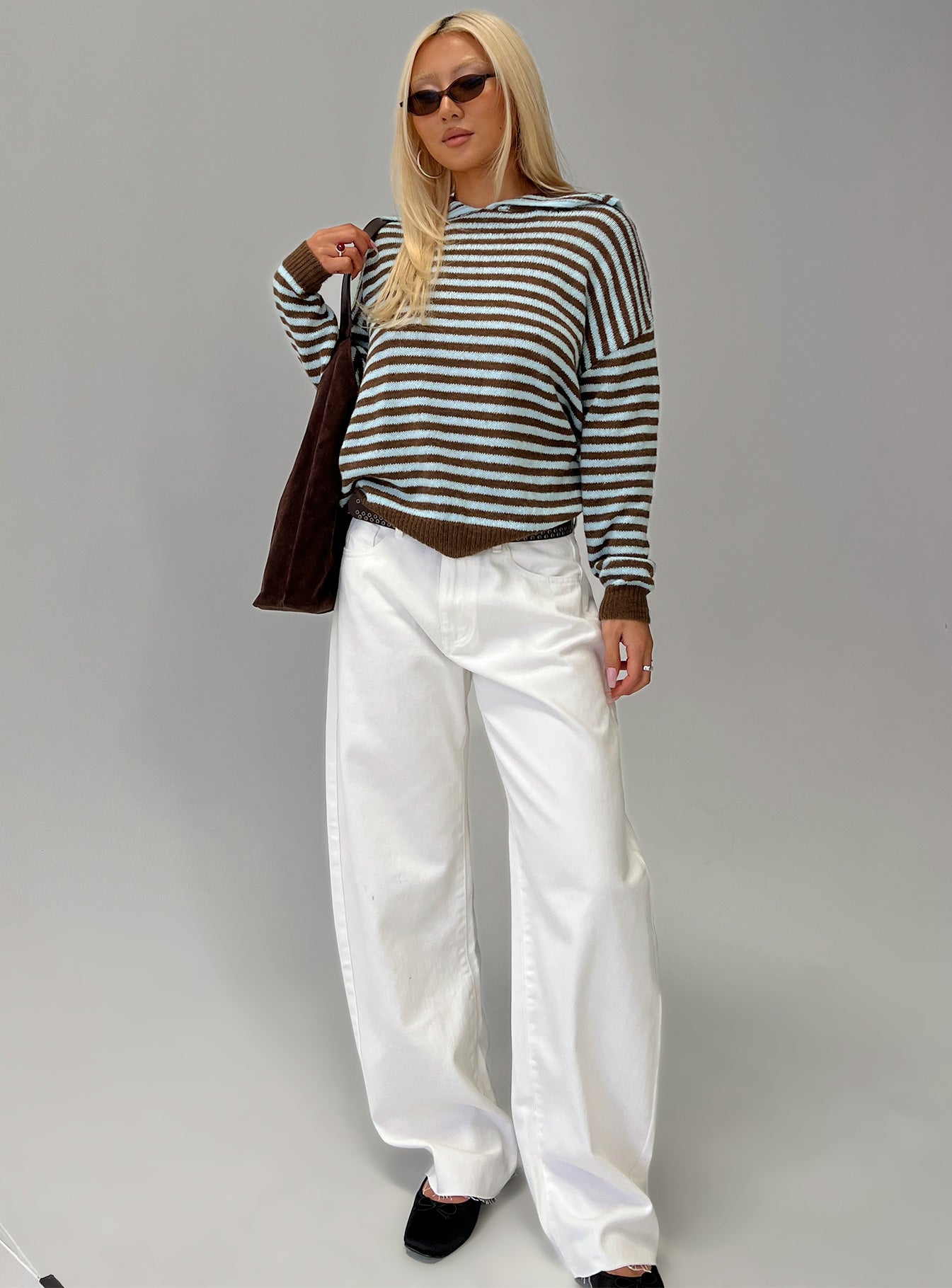 Moon Went Dark Collared Knit Sweater Stripe - Image 8