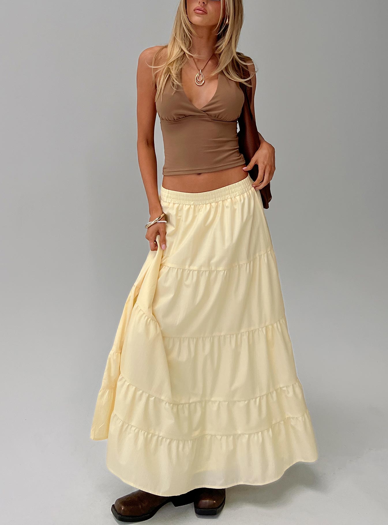 Garden Party Maxi Skirt Lemon - Image 8