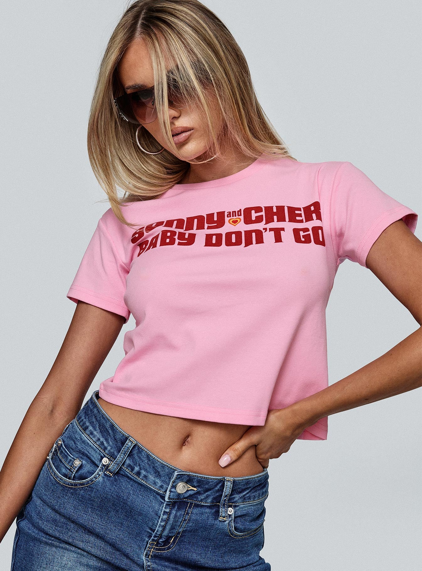Sonny And Cher Vintage Graphic Top Pink - Image 8