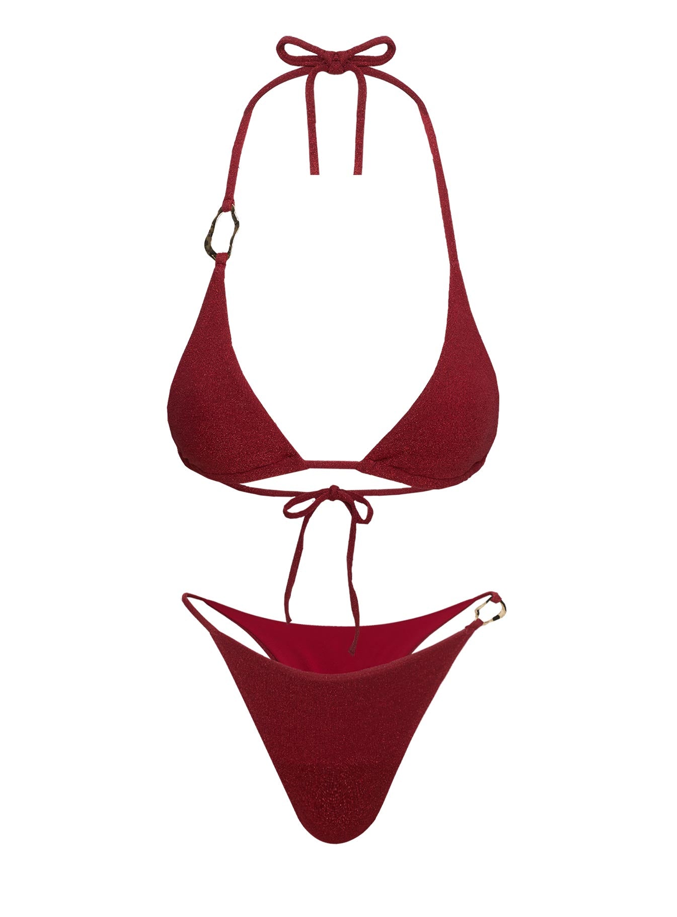 Aimi Glitter Tie Side Bikini Bottoms Red - Image 7