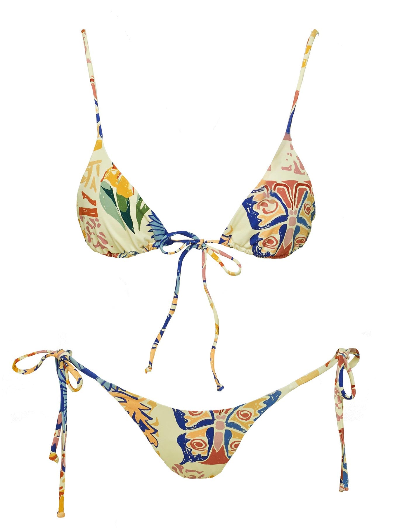 Alizzi Tie Front Triangle Bikini Top Multi - Image 6