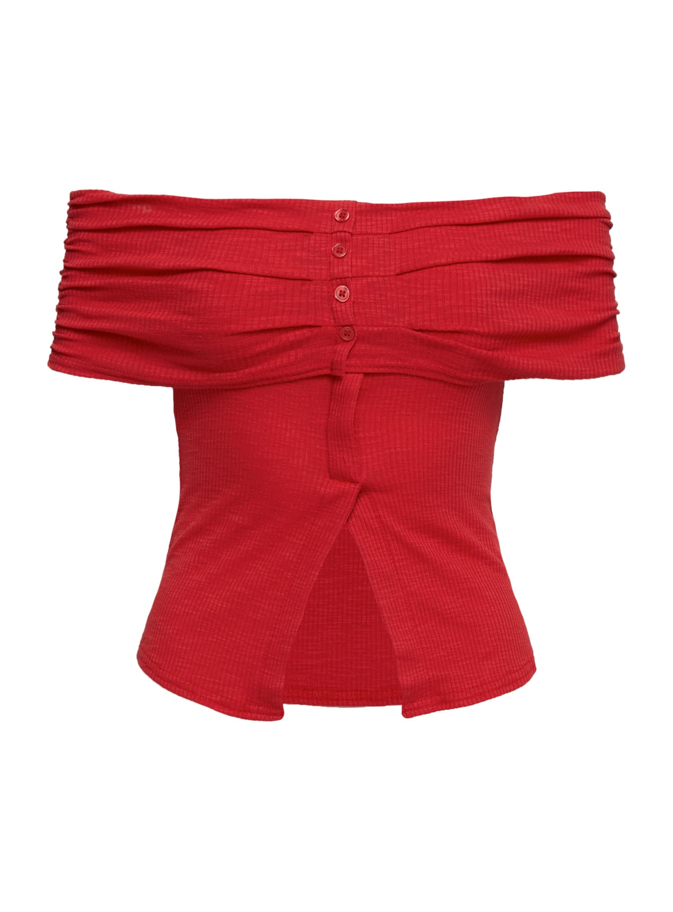 Azusa Off The Shoulder Top Red - Image 5