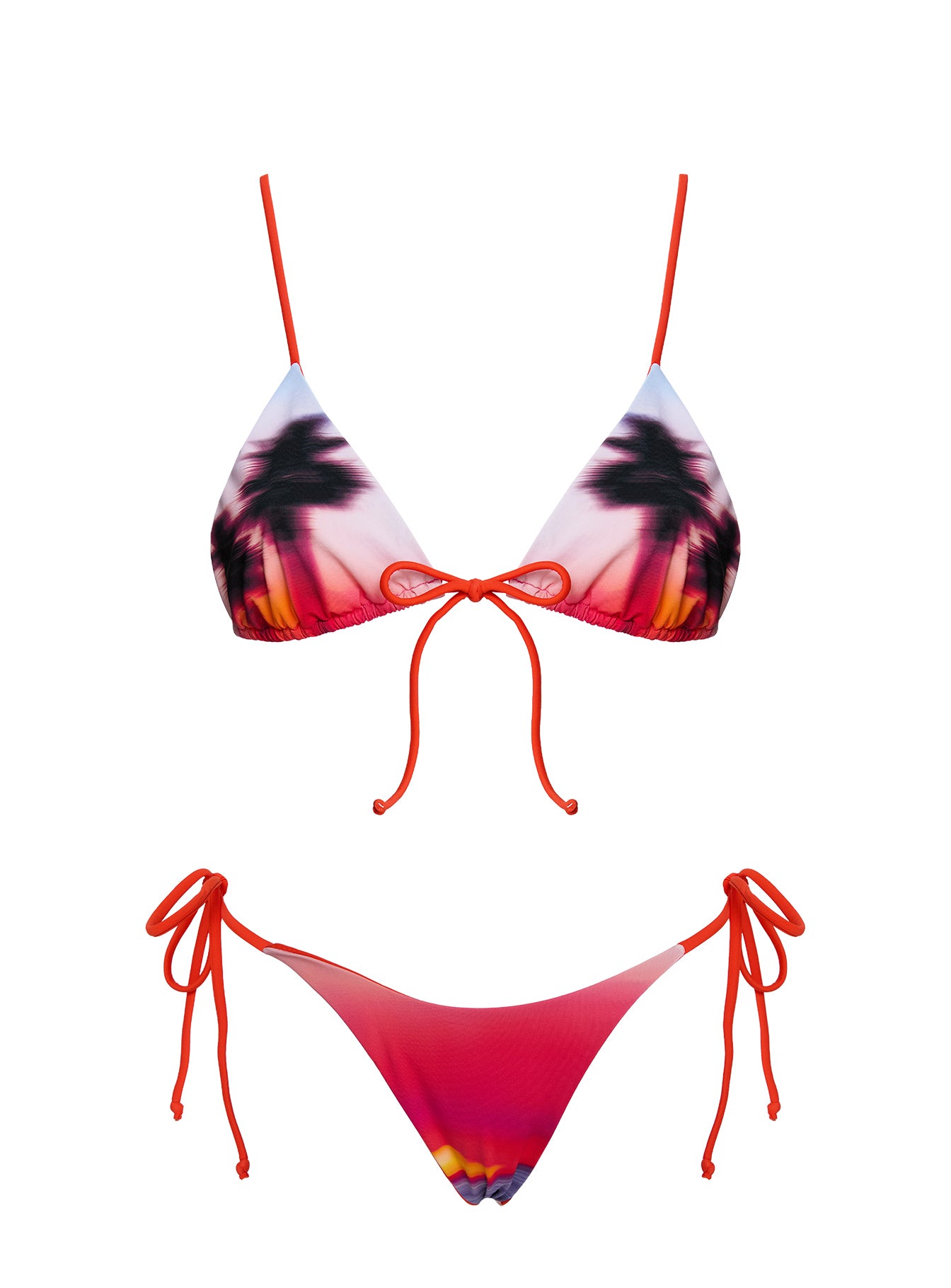 Floria Tie Side Bikini Bottom Sunset Palm - Image 4