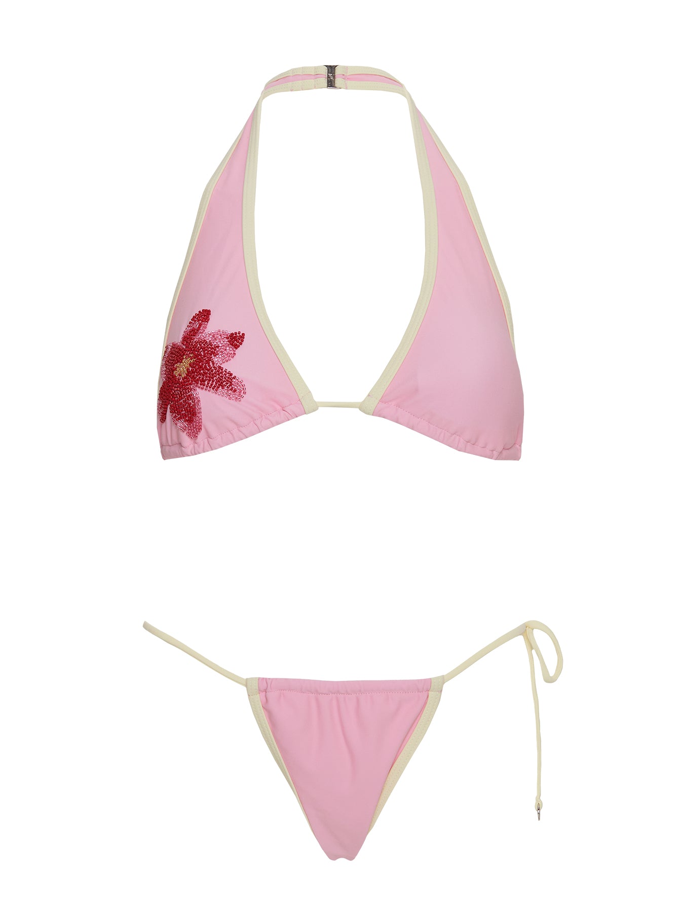 Anolia Halter Bikini Top Pink Yellow - Image 5