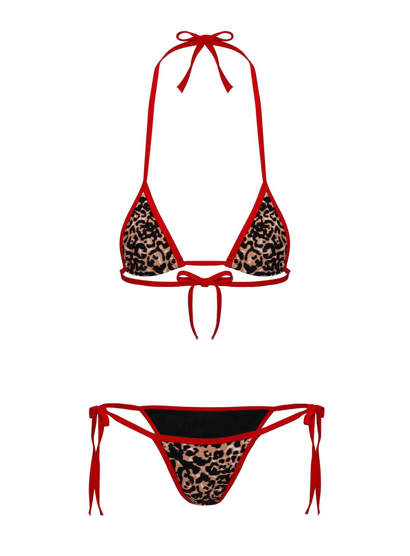 Beasley Tie Side Bikini Bottoms Red Leopard - Image 5