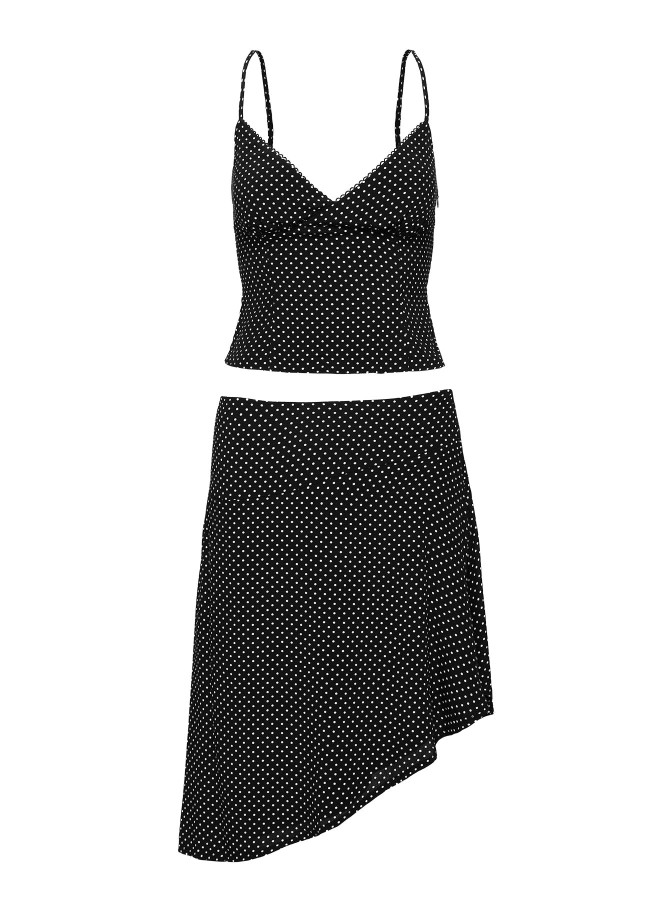 Cabernet Asymmetrical Set Black Polka Petite - Image 7