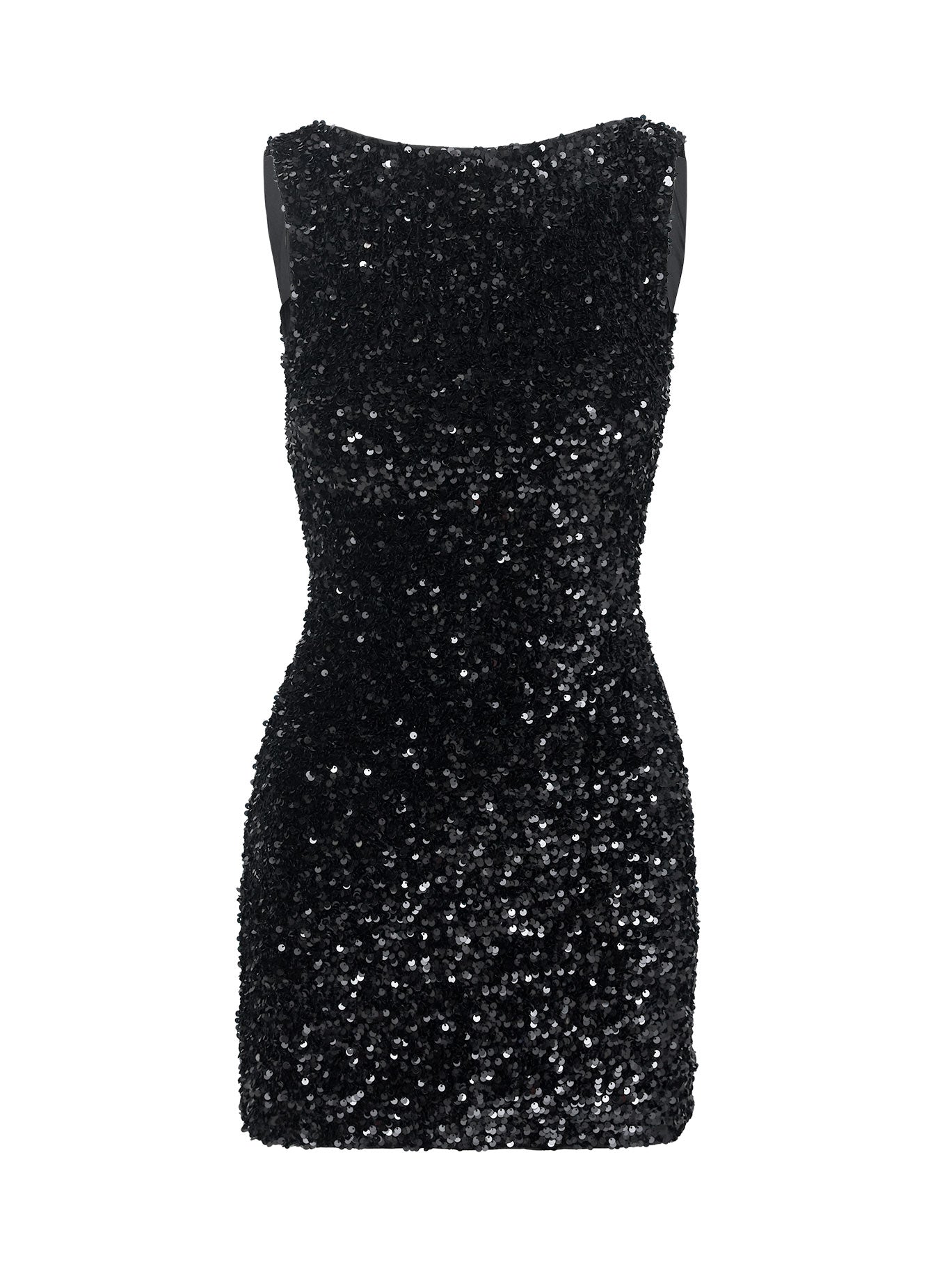 Cinematic Sequin Mini Dress Black - Image 4