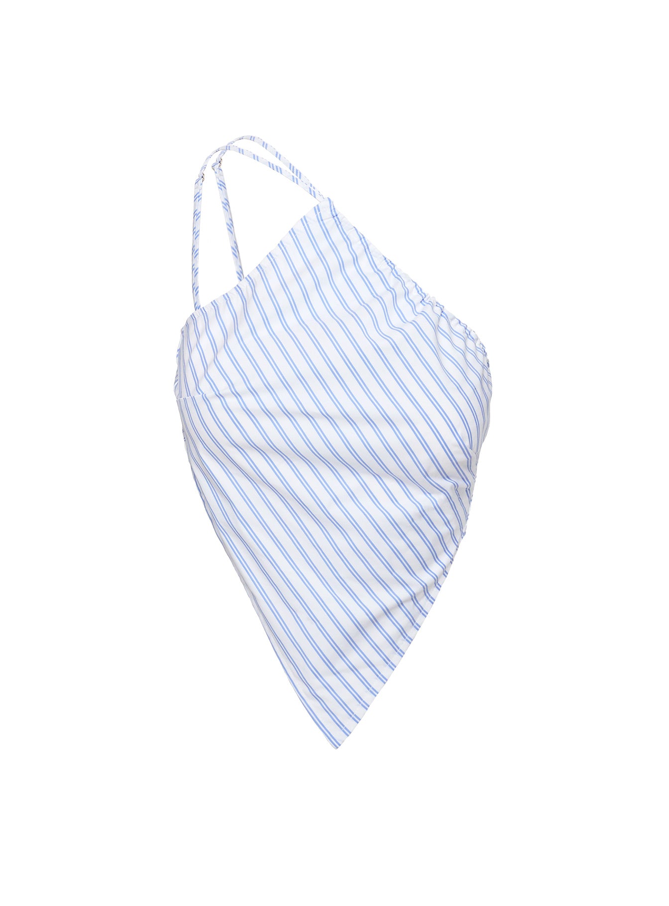 Collied Asymmetric Top Blue White Stripe - Image 6