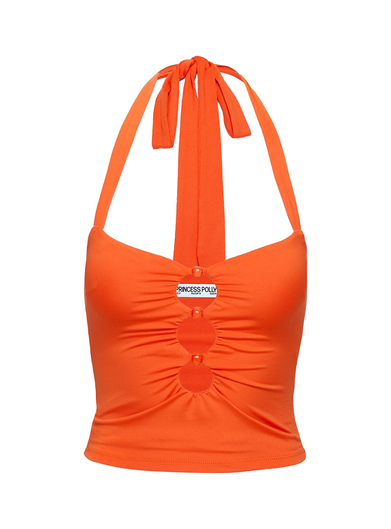 Earnestly Bead Detail Top Orange - Image 5