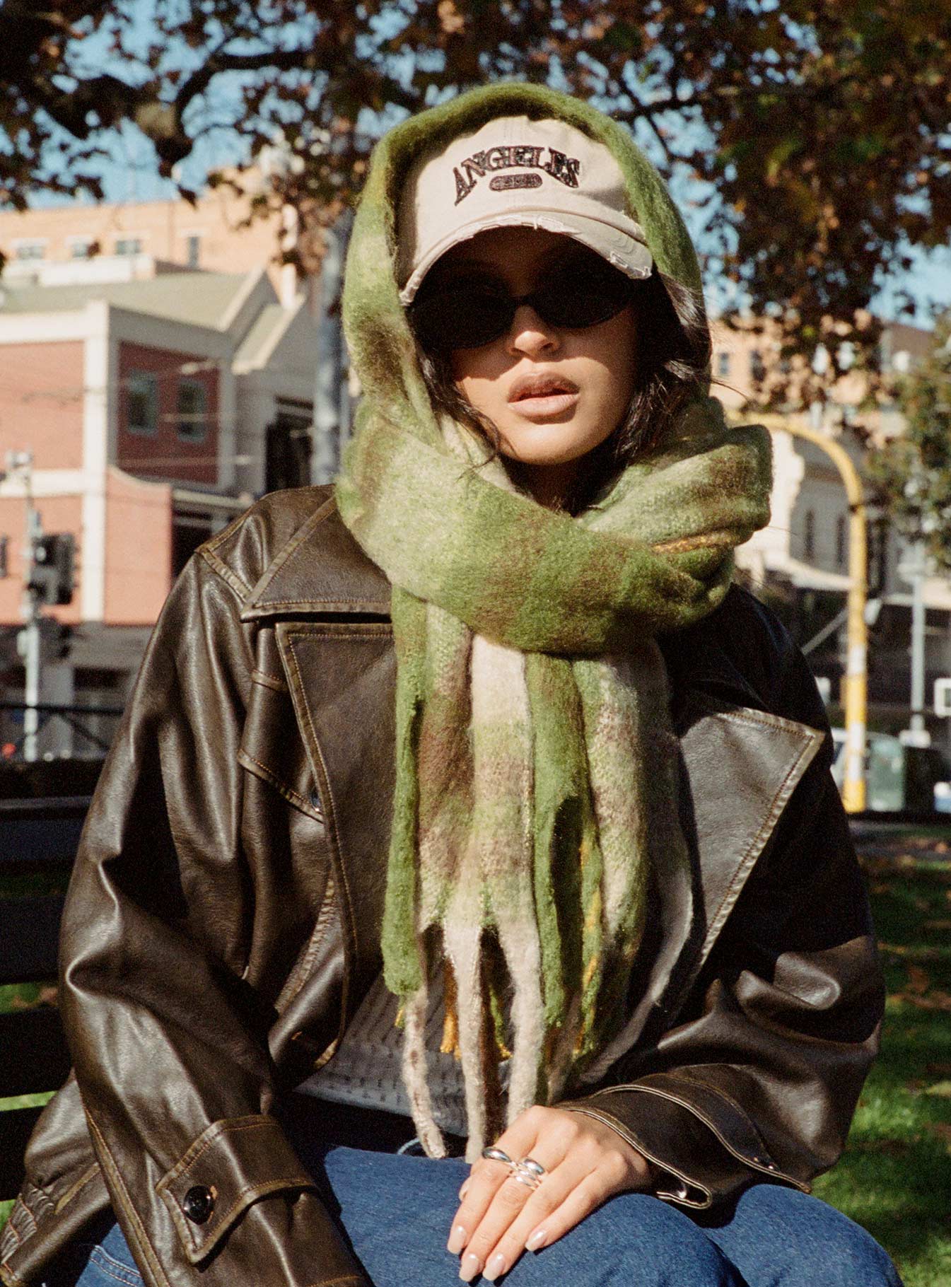 Eunoia Scarf Green  Brown