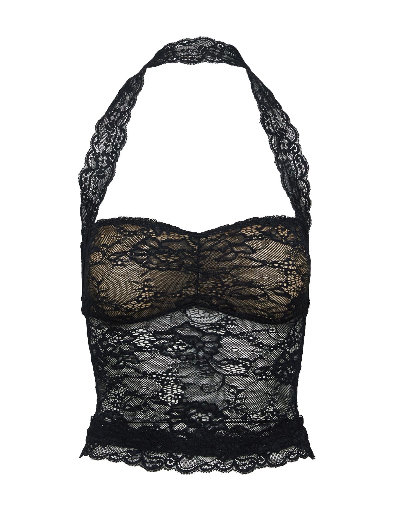 Fantasize Lace Halter Top Black - Image 7