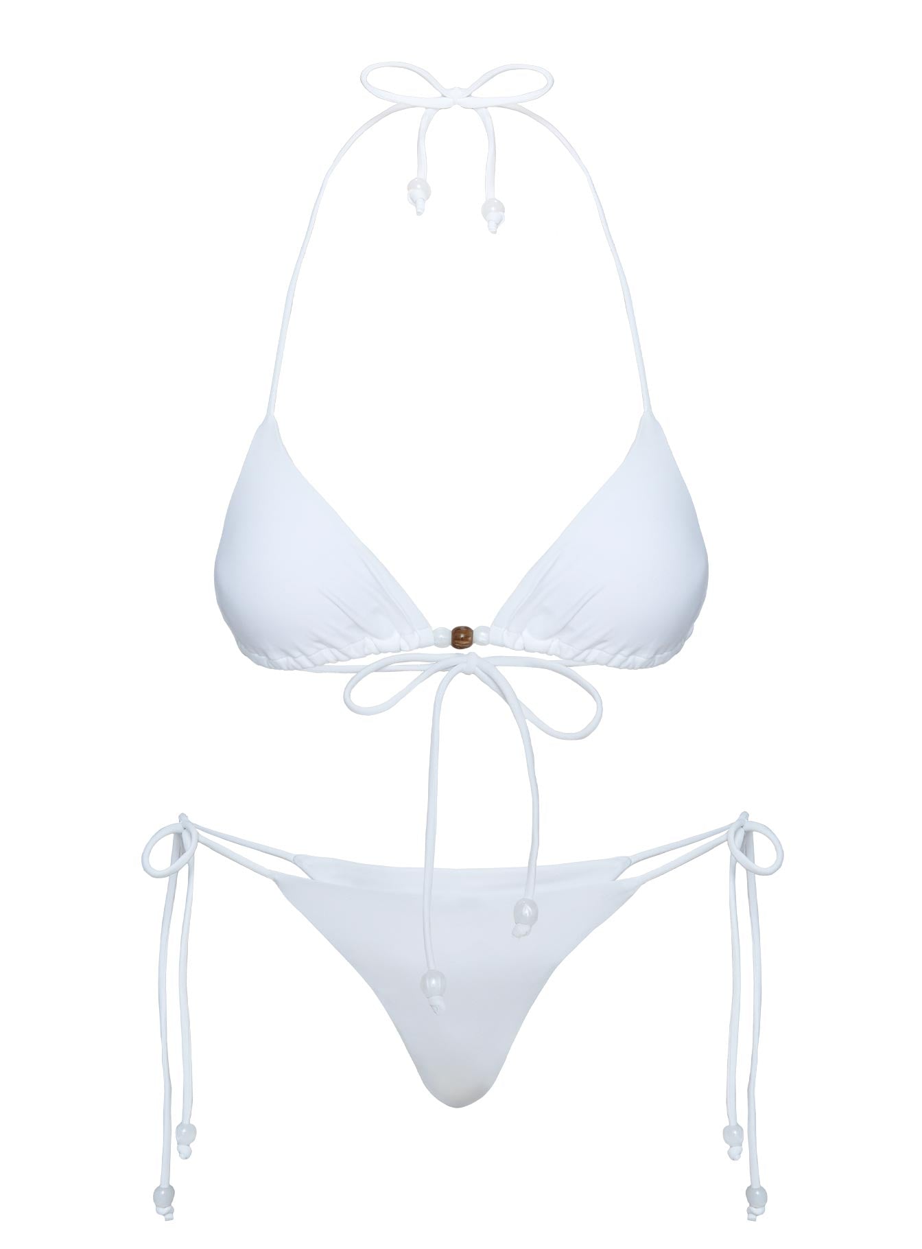 Flounder Bead Detail Bikini Bottoms White - Image 5