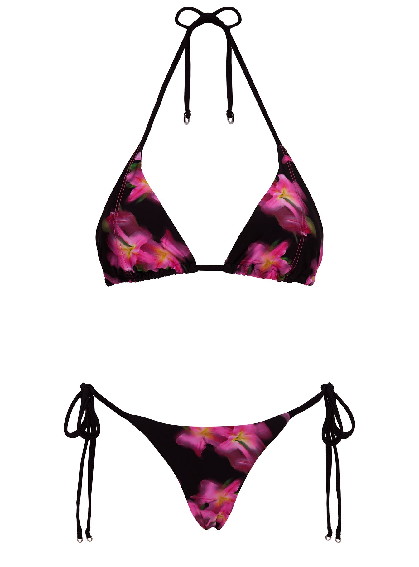 Fluera High Side Tie Bikini Bottoms Black Multi - Image 5