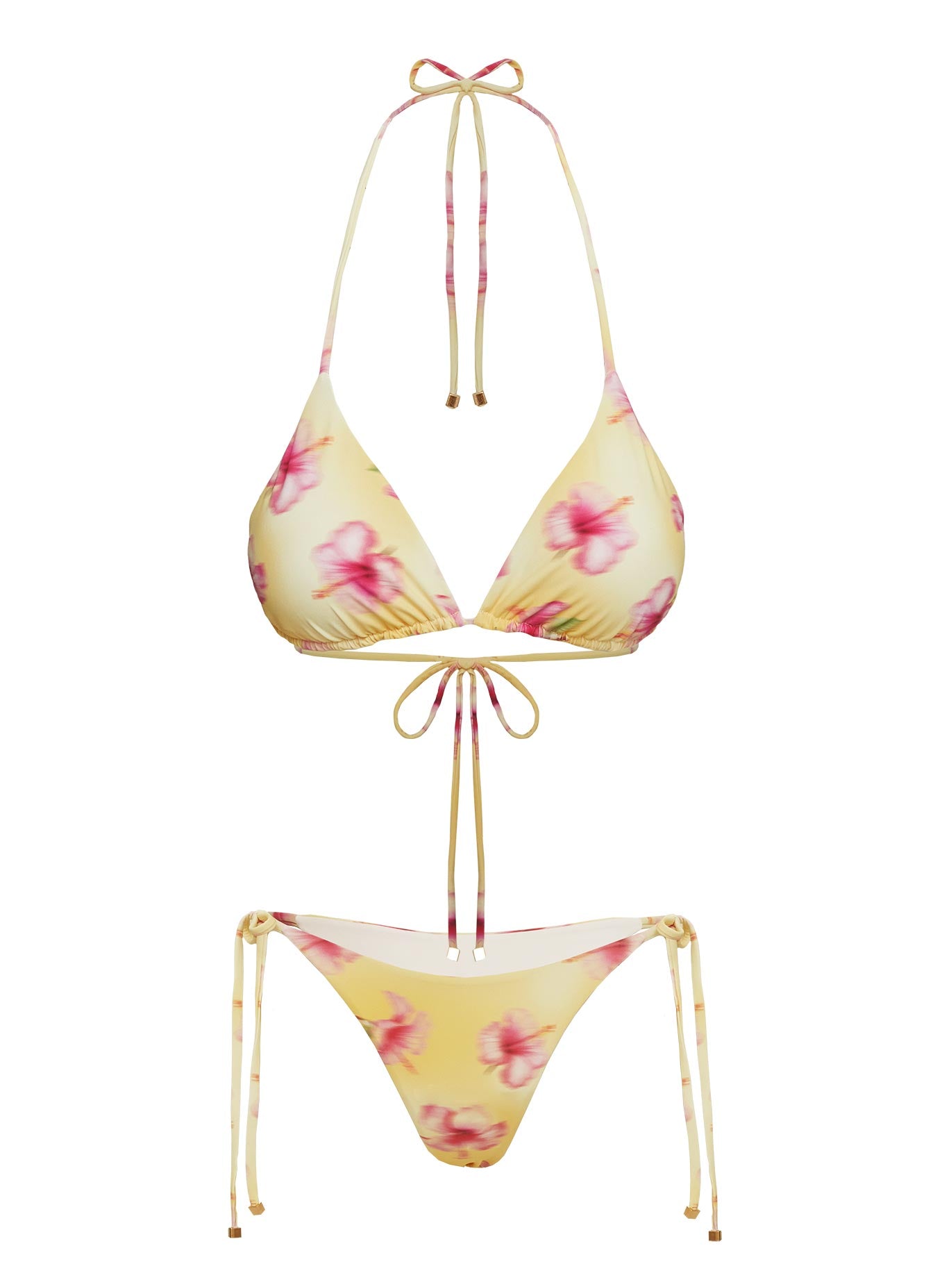 Glora Tie Side Bikini Bottom Yellow Floral - Image 6