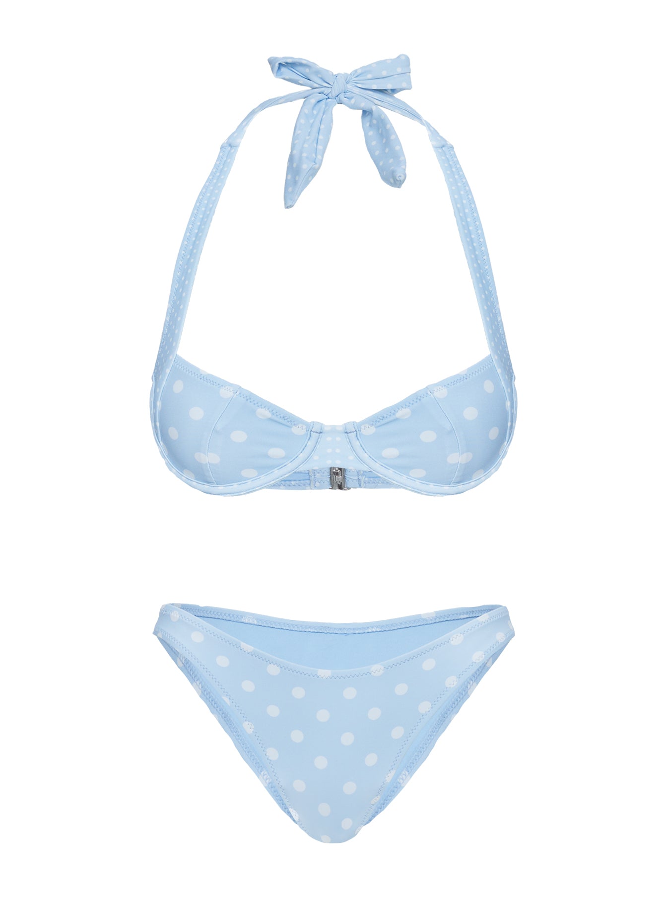Harpie Underwire Bikini Top Blue Polka Dot - Image 4