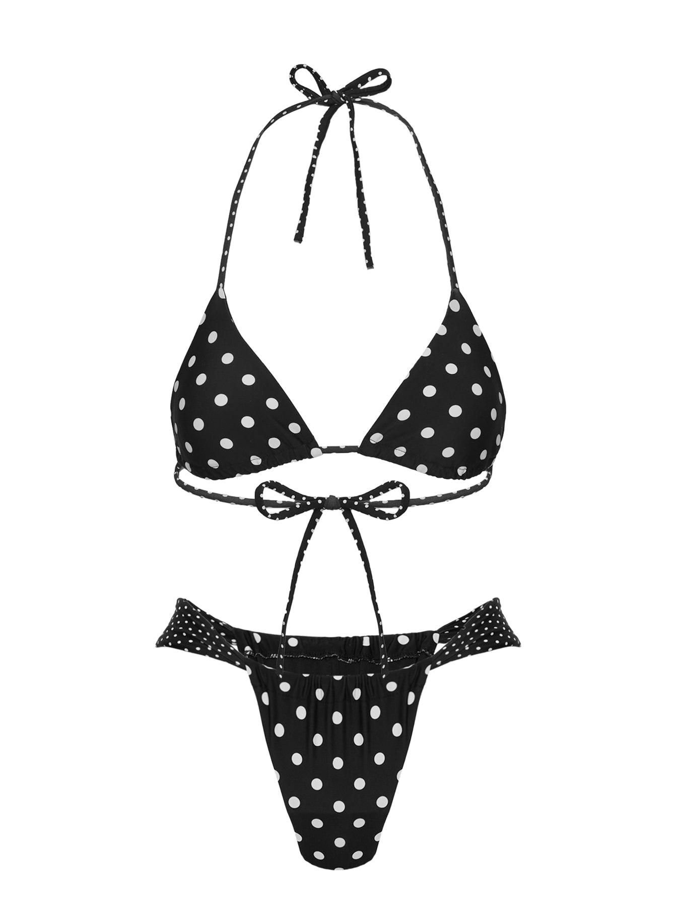 Jenner High Side Bikini Bottom Black Polka Dot - Image 5