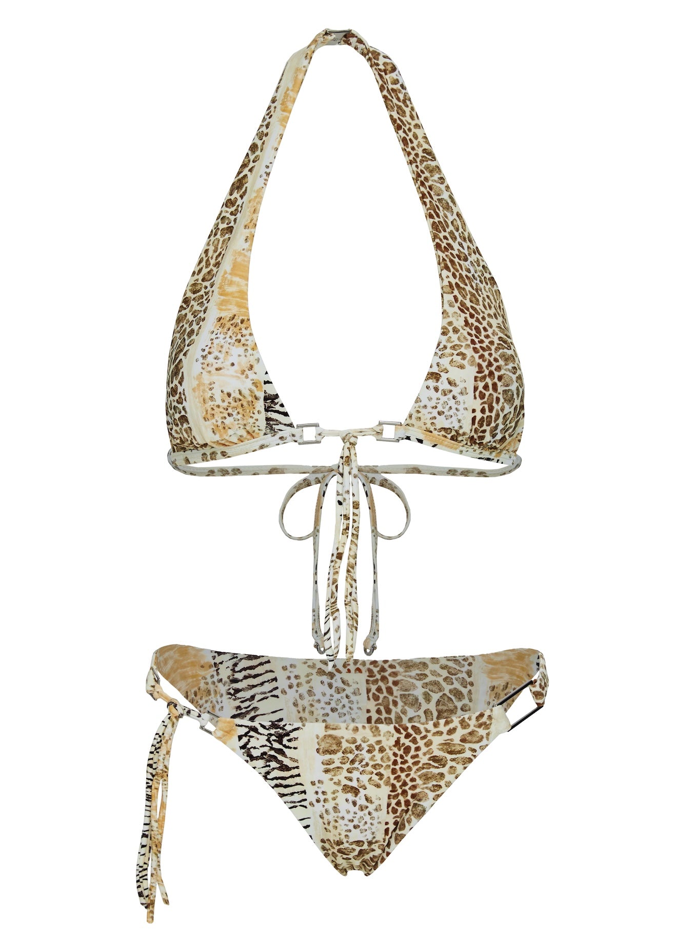 Janessa Hardware Tie Side Bikini Bottoms Animal Splice - Image 5