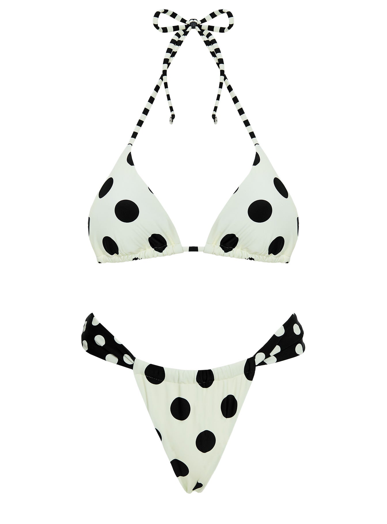 Jenner Triangle Bikini Top Cream Polka Dot - Image 5