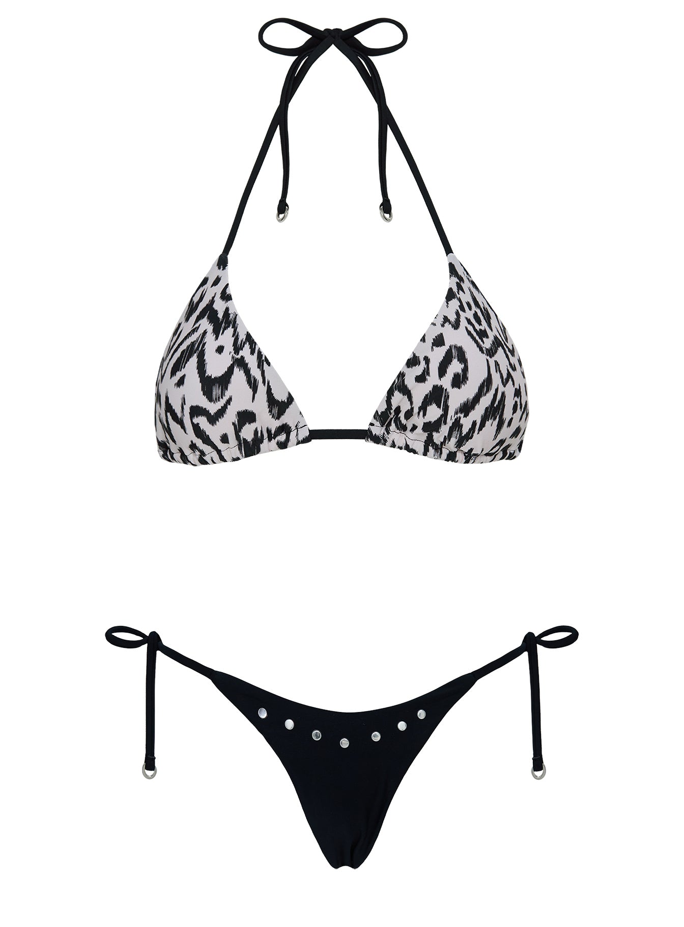 Jenner Triangle Bikini Top Mono Zebra - Image 5