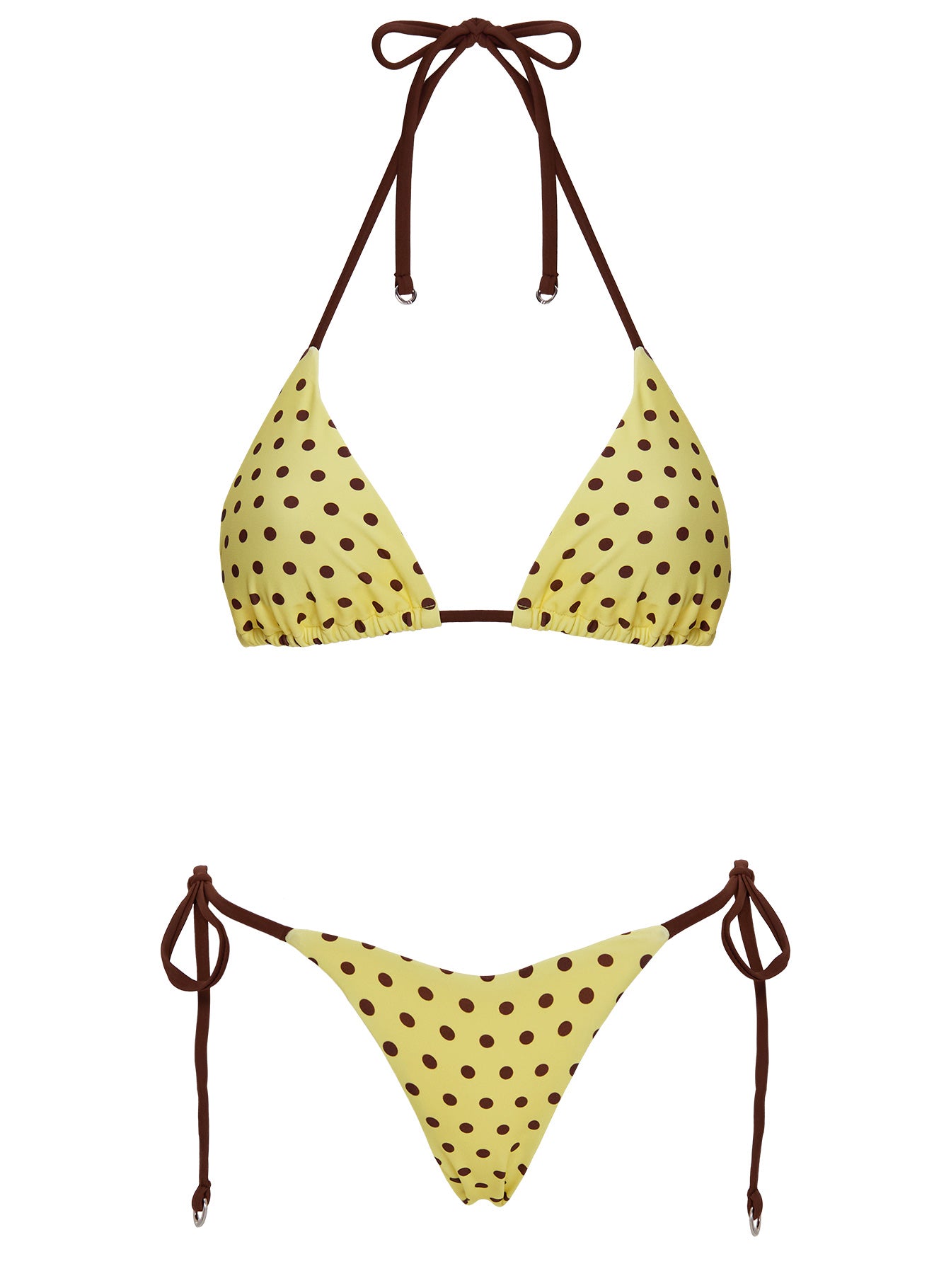 Jenner Triangle Bikini Top Yellow Polka Dot - Image 5