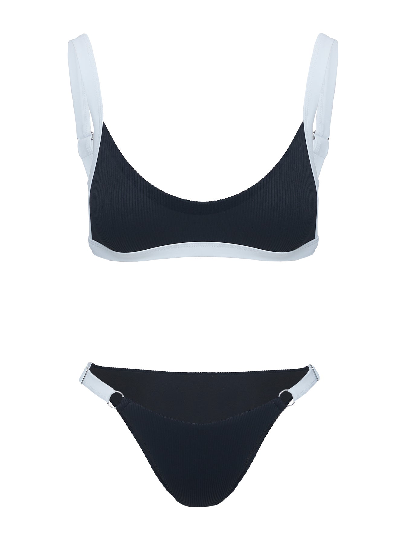 Knotti Ribbed Bikini Top Black - Image 6