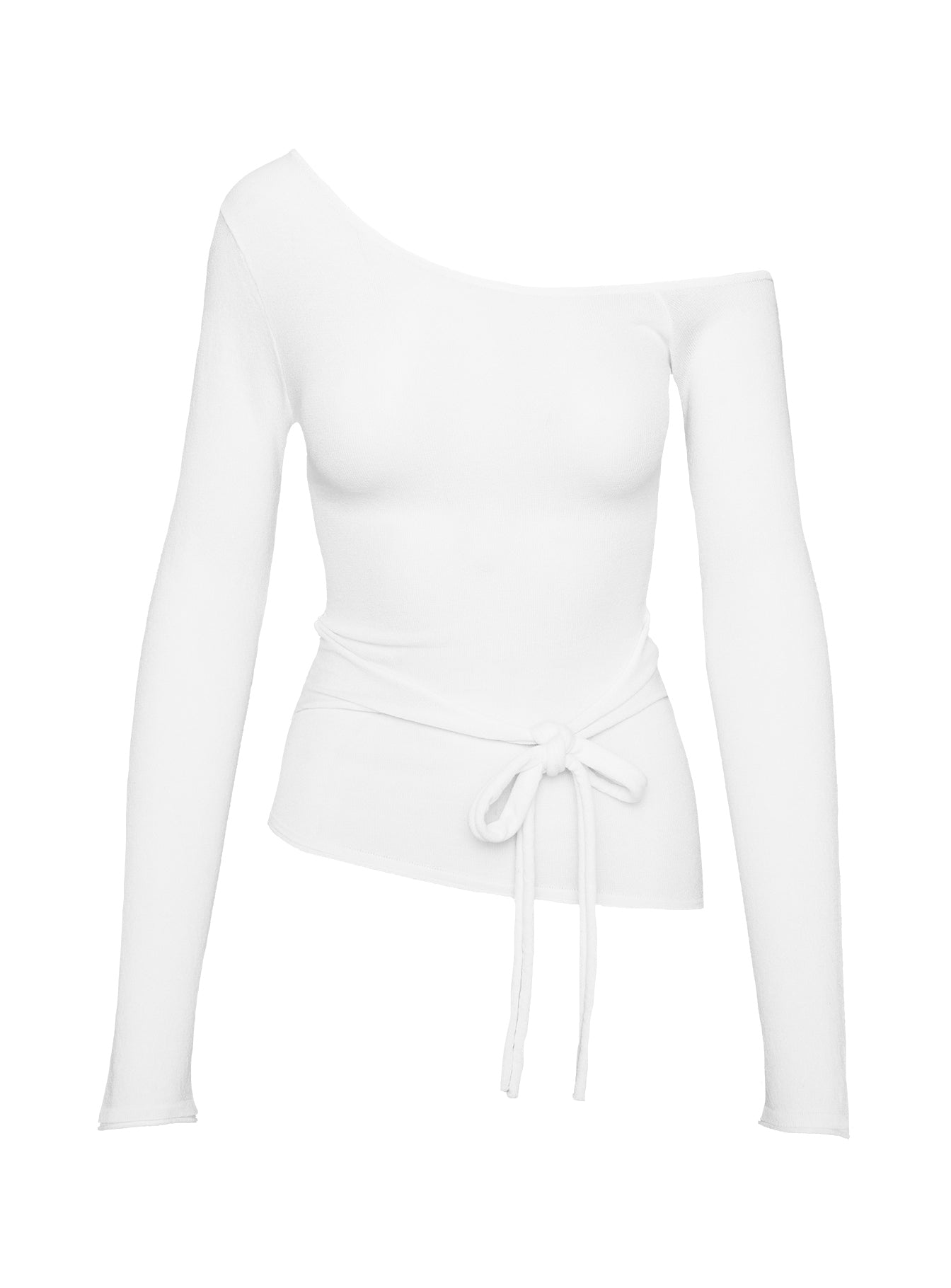 Kastor One Shoulder Long Sleeve Top White - Image 5
