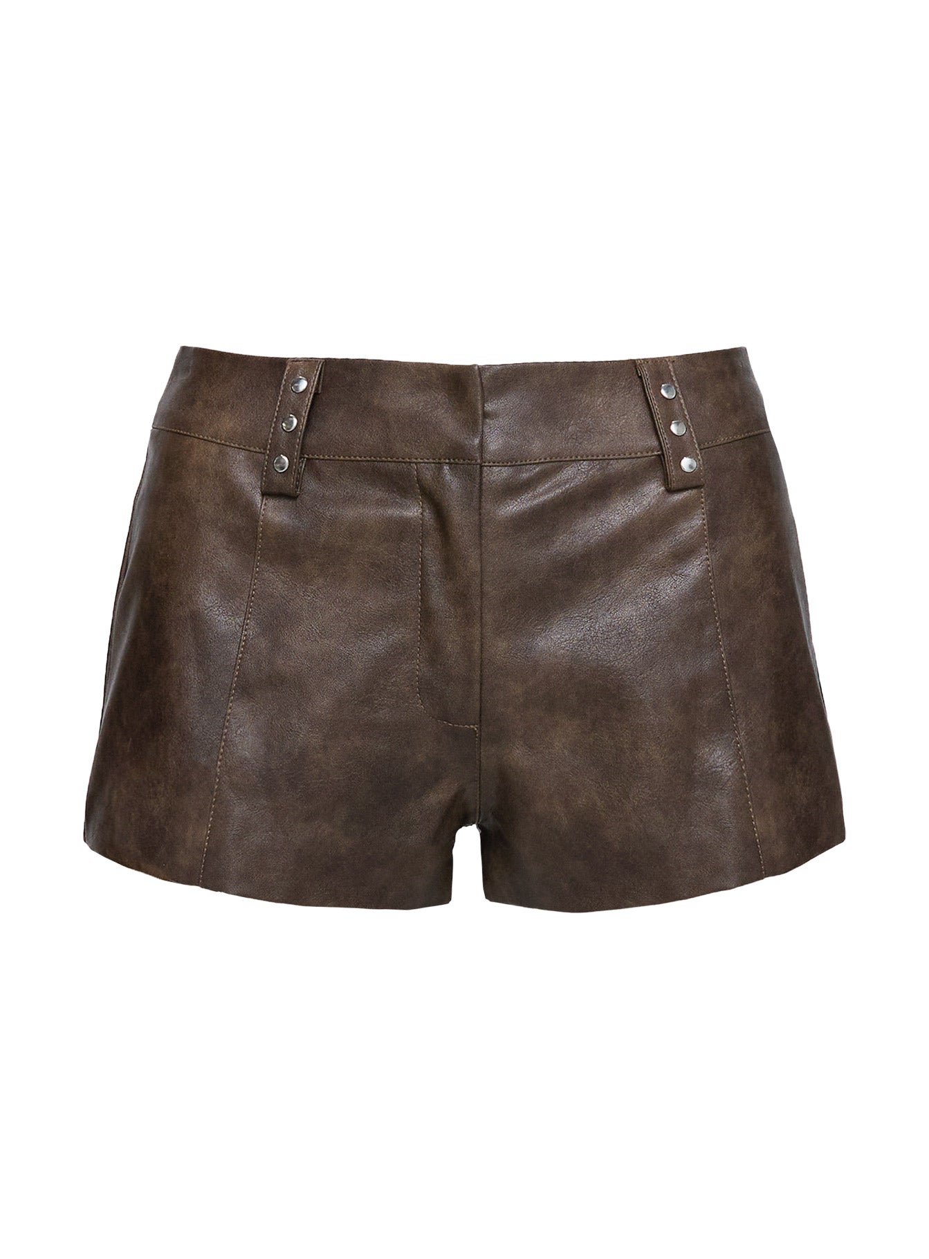 Kenickie Stud Micro Shorts Brown - Image 6