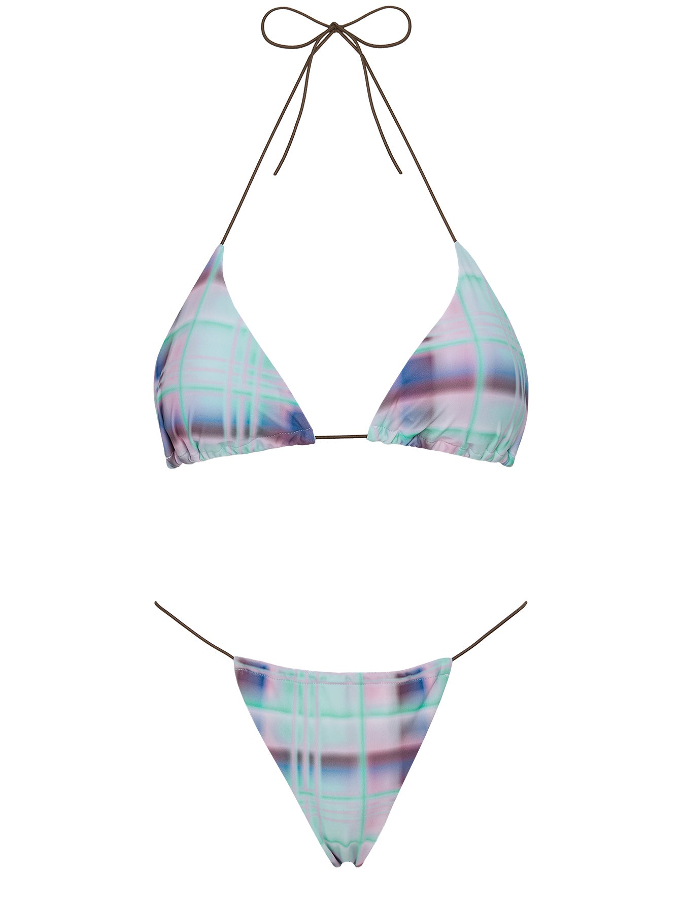 On Island Time String Bead Detail Bikini Top Blue Multi - Image 5