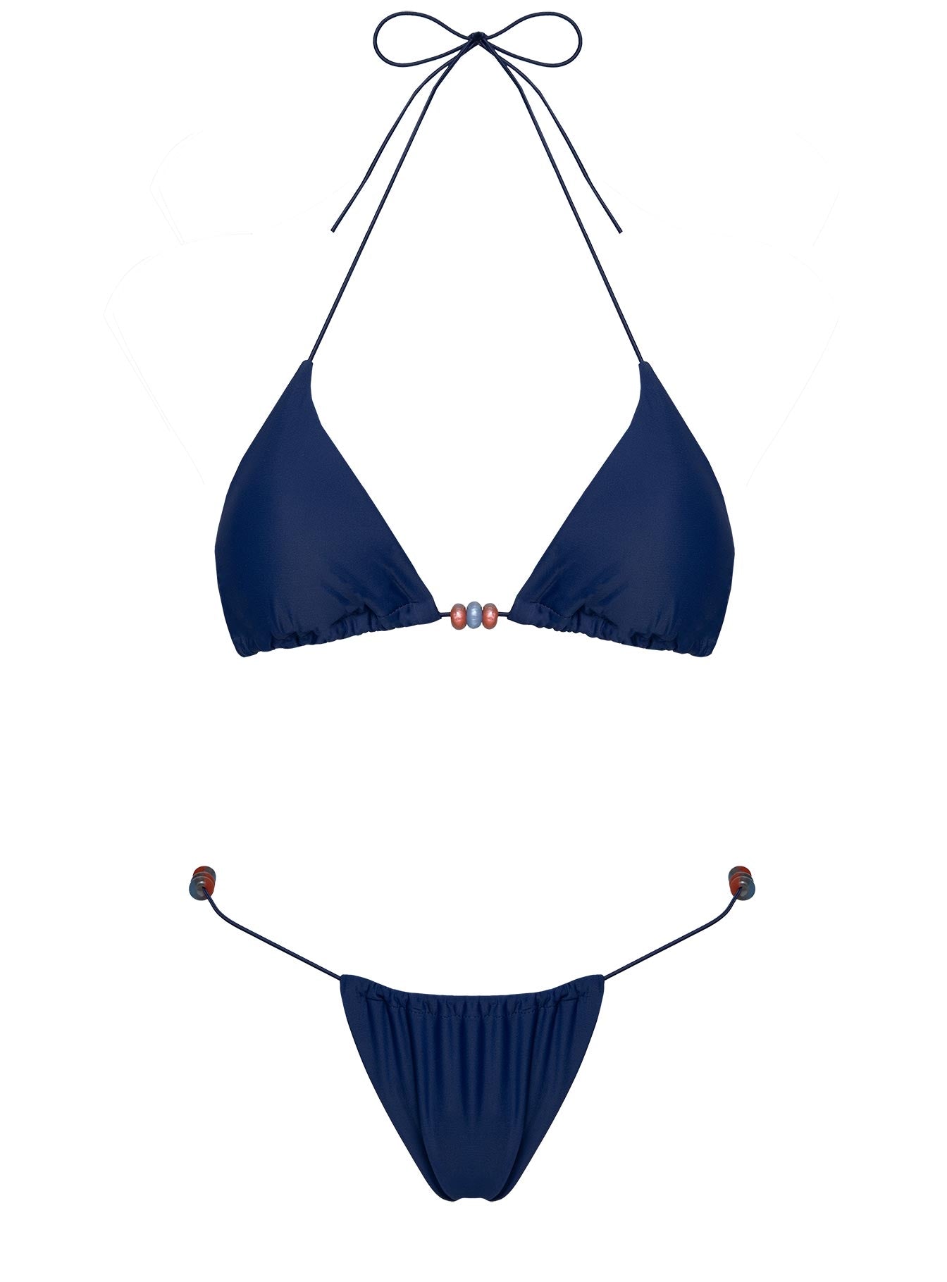 Selbie Beaded String Bikini Bottom Navy - Image 5