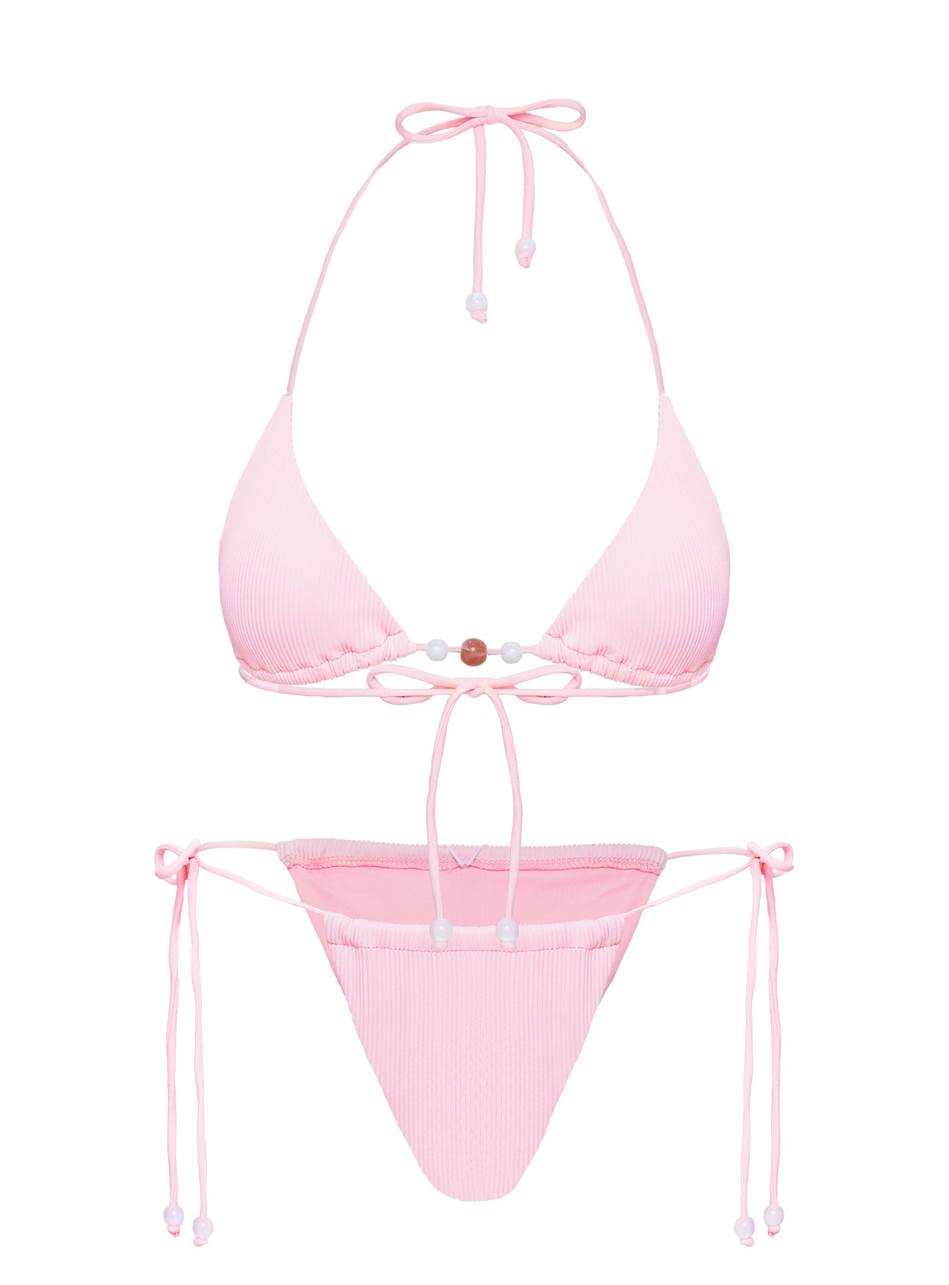 Saide Triangle Bikini Top Pink Stripe - Image 5