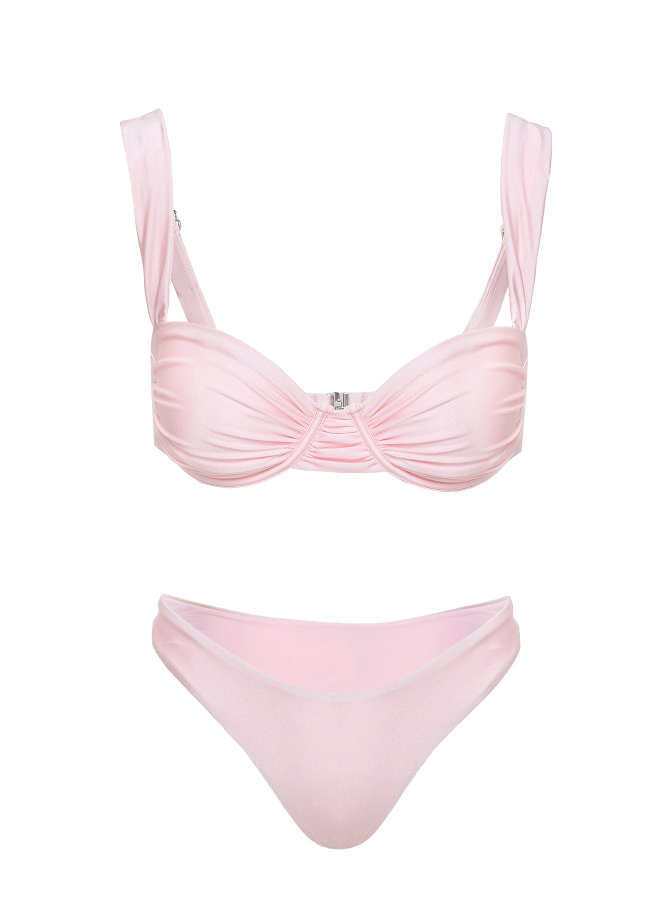 Ellie High Cut Shine Bikini Bottoms Pink - Image 5