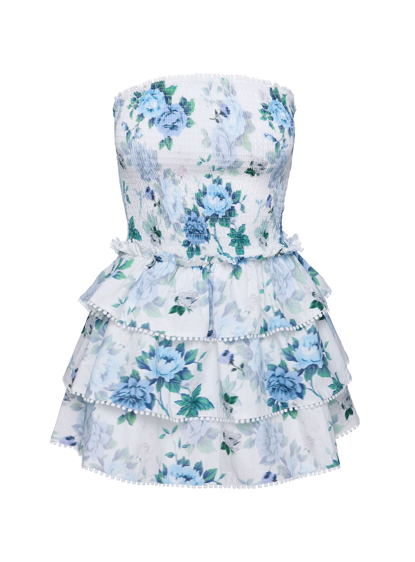 Sunkiss Frill Mini Dress White Blue - Image 11