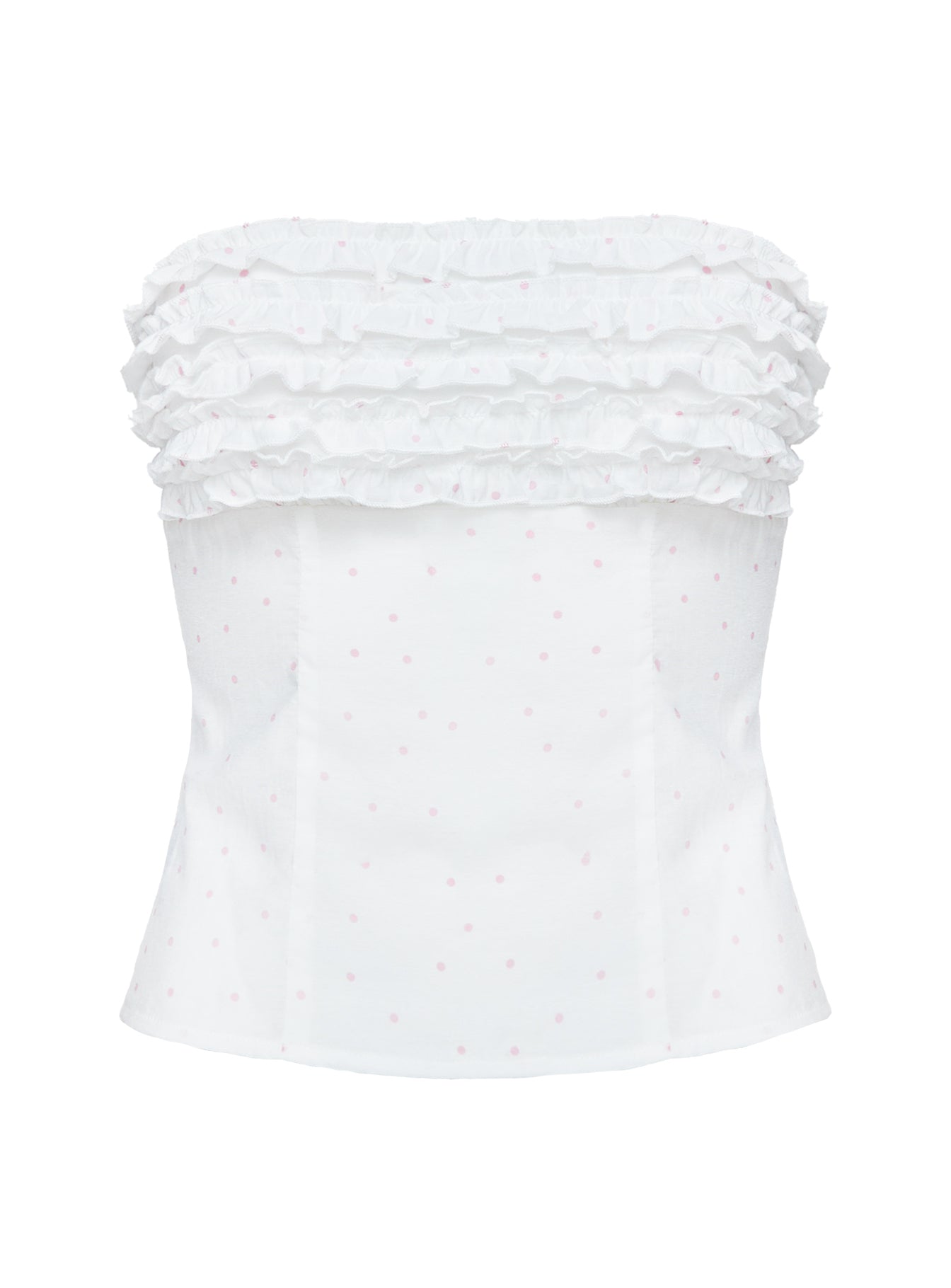 Swingset Love Strapless Top White Pink Dot - Image 5