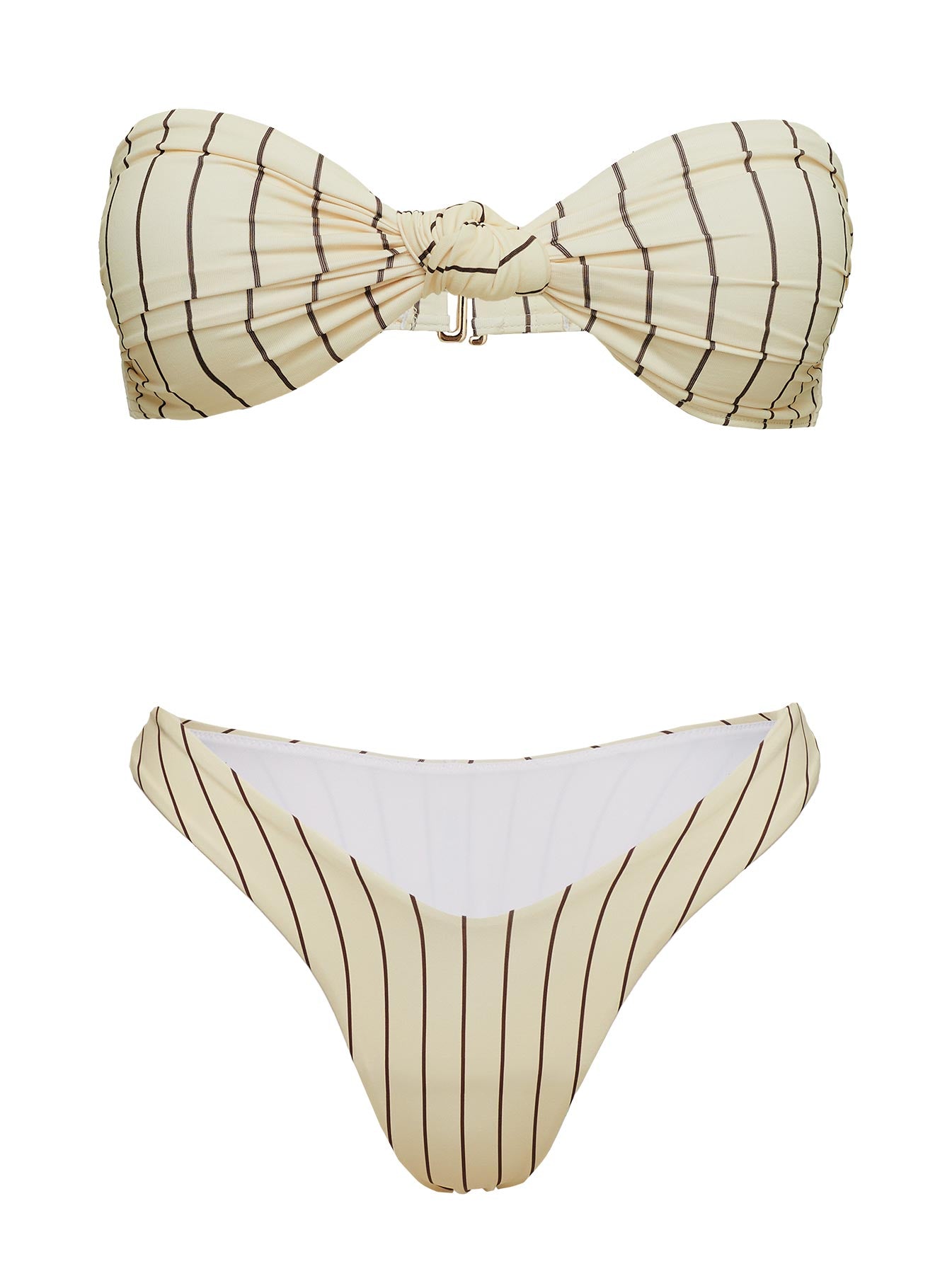 Nevaeh High Cut Bikini Bottoms Yellow Stripe - Image 7